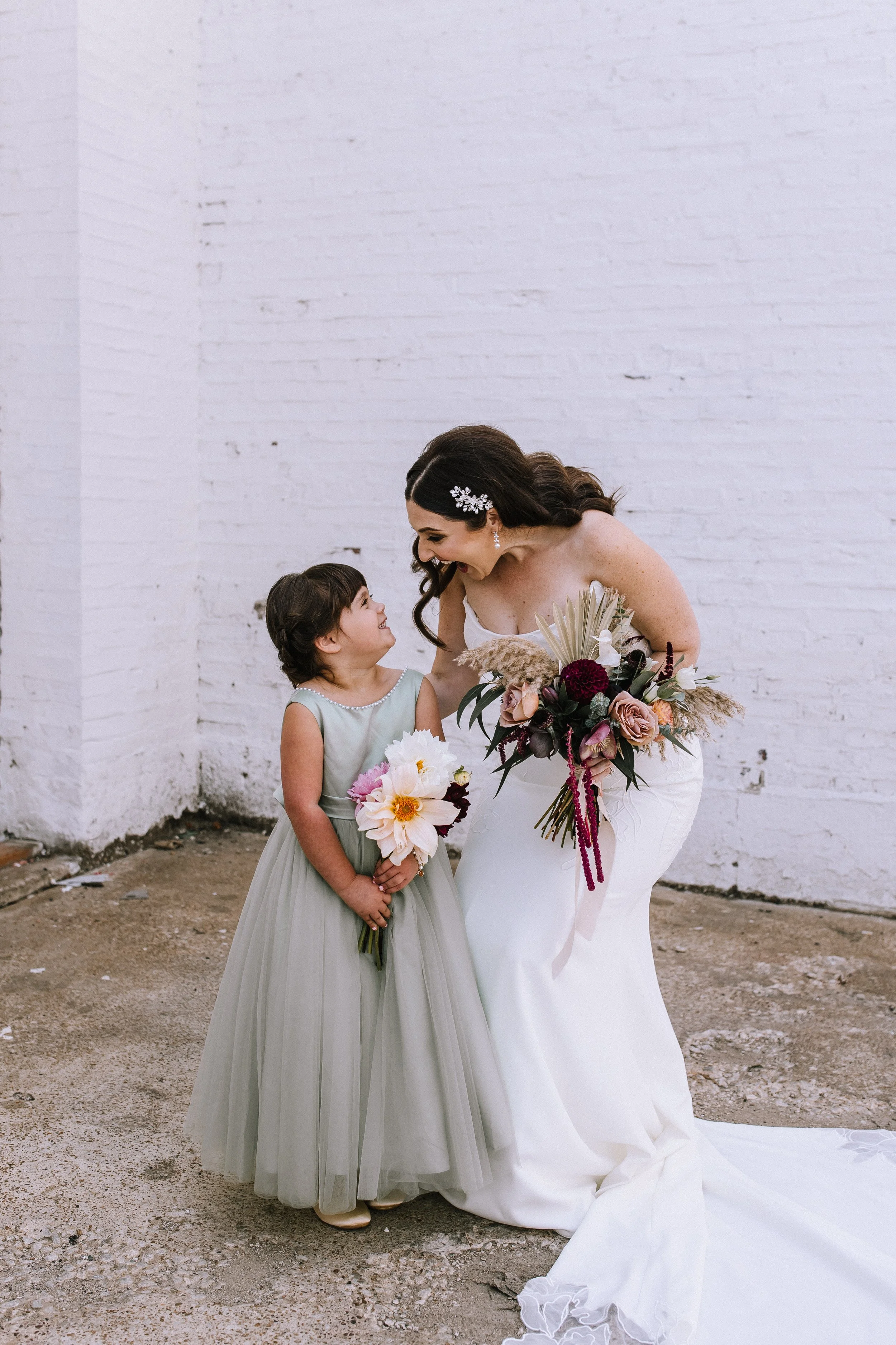 Bride with flower girl 