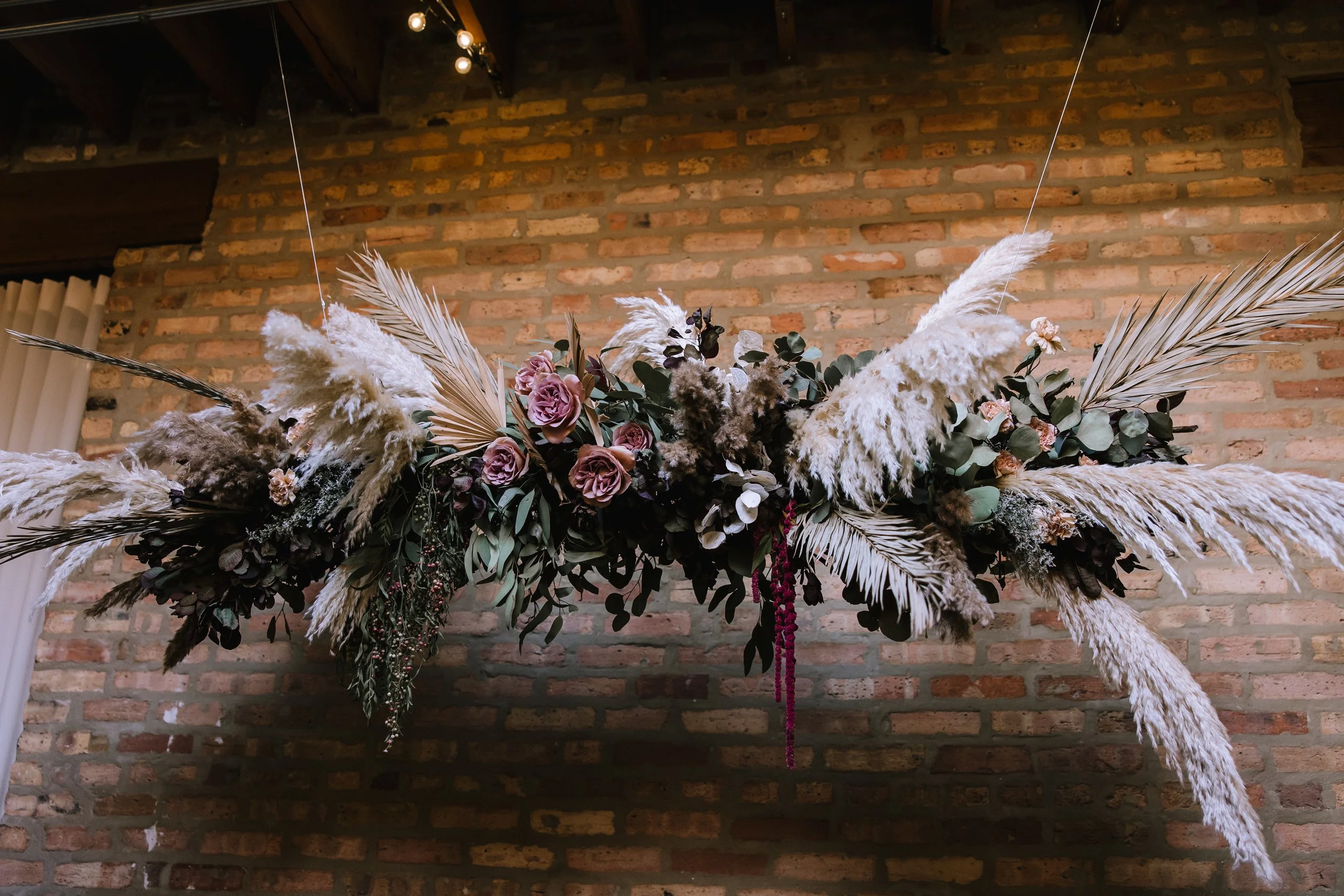 Floral decoration hanging from the ceiling 