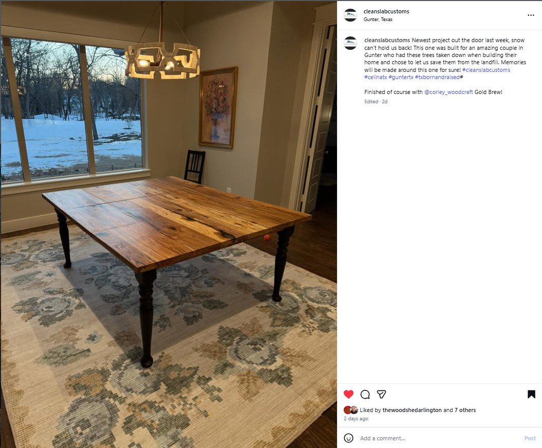 Red Oak Dining Table