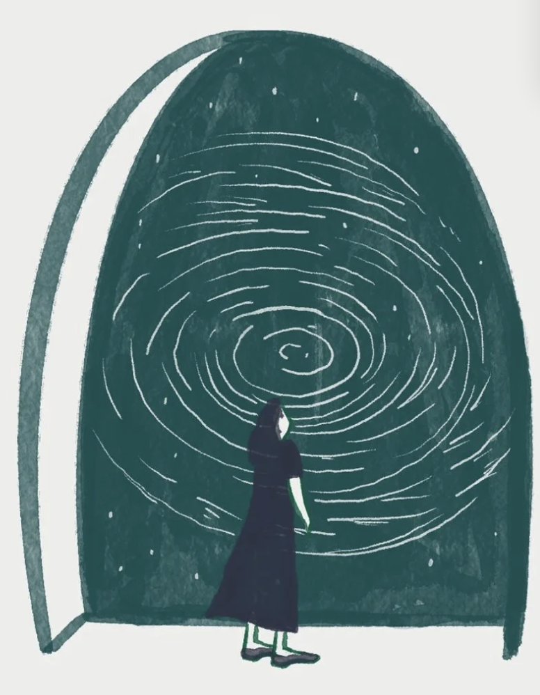 Ilustrație simbolică despre introspecție și explorarea emoțiilor în psihoterapie