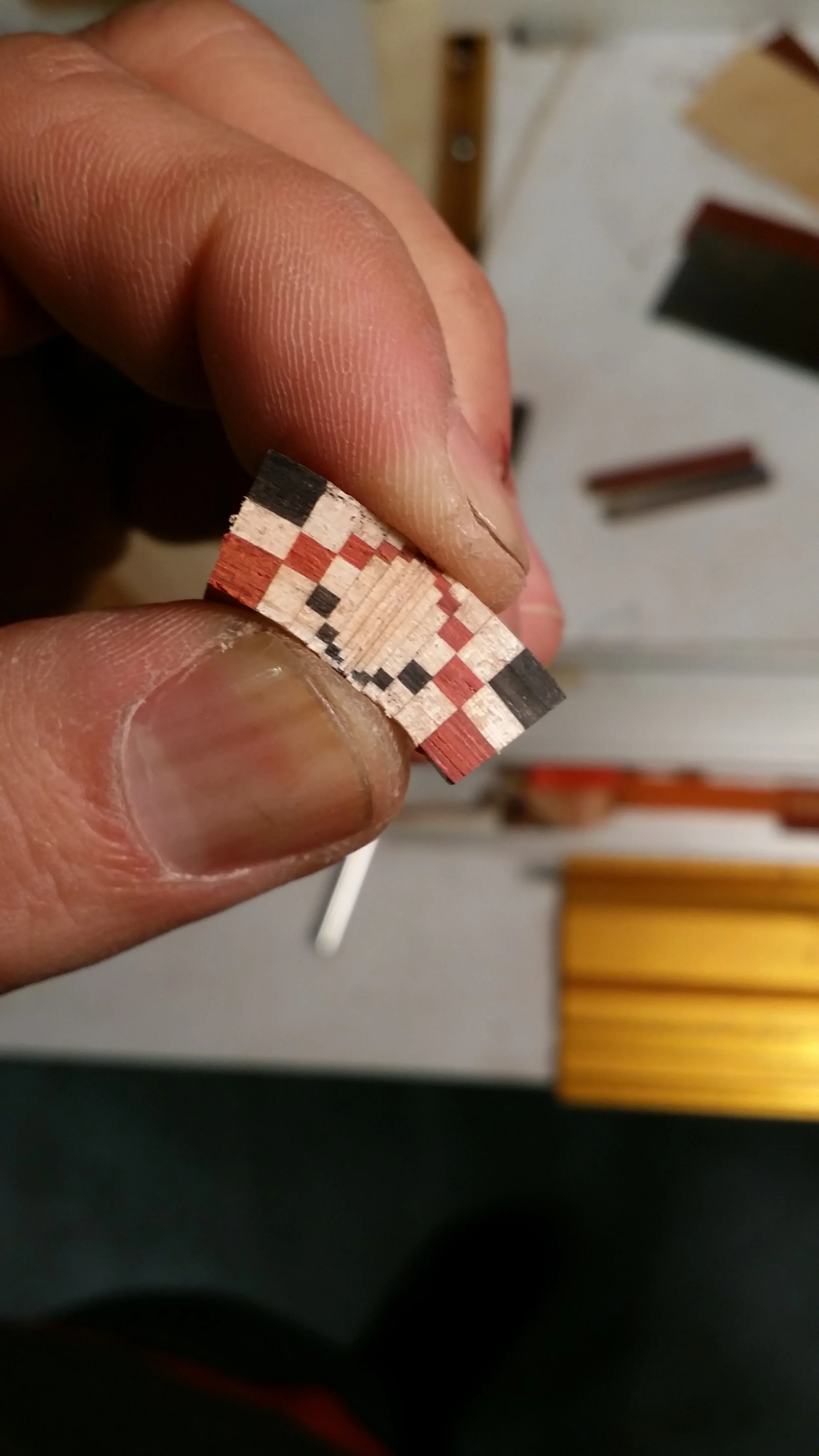 Dynamic Symmetry Mosaic pieces for a rosette held in hand