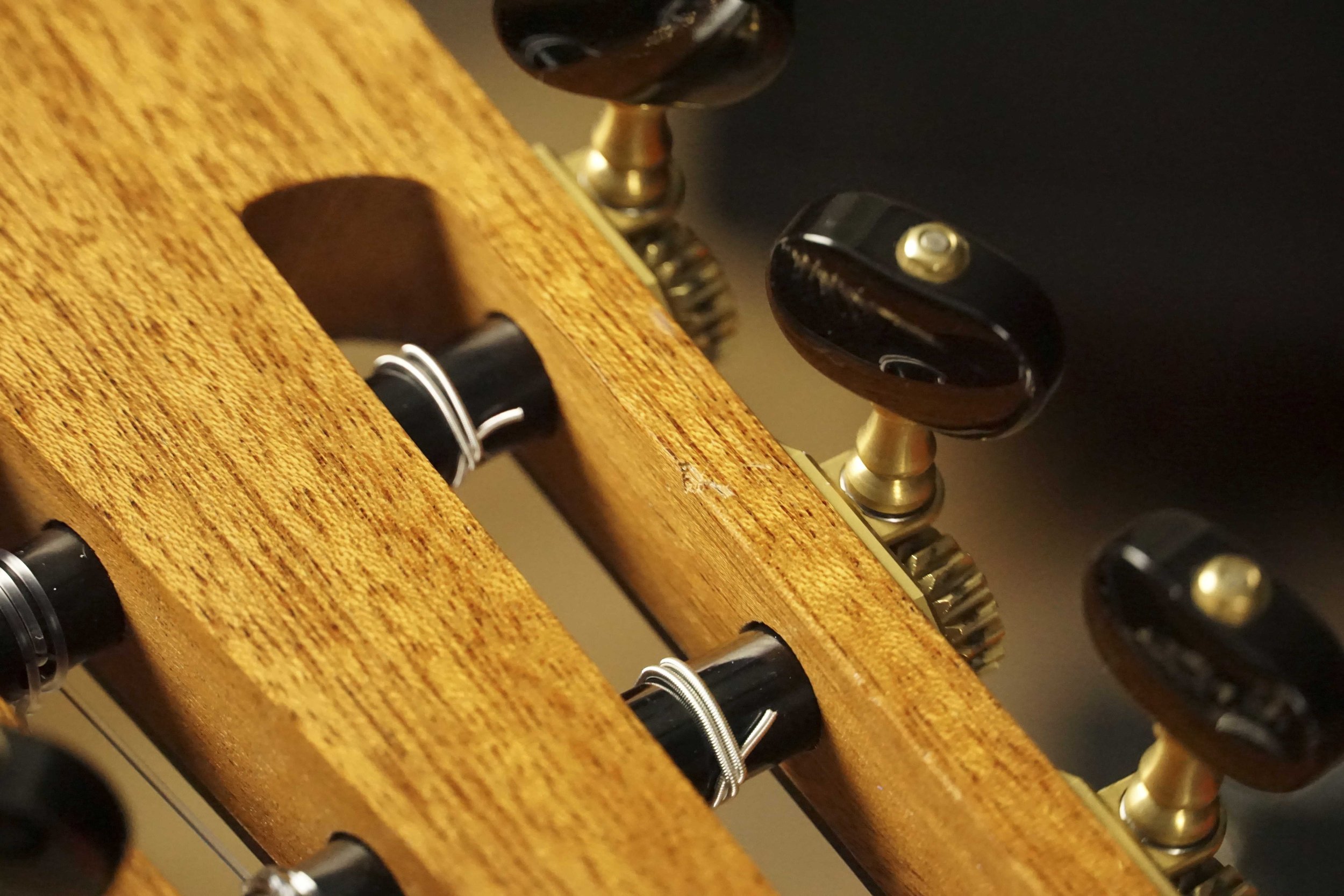 Back of headstock closeup showing wear