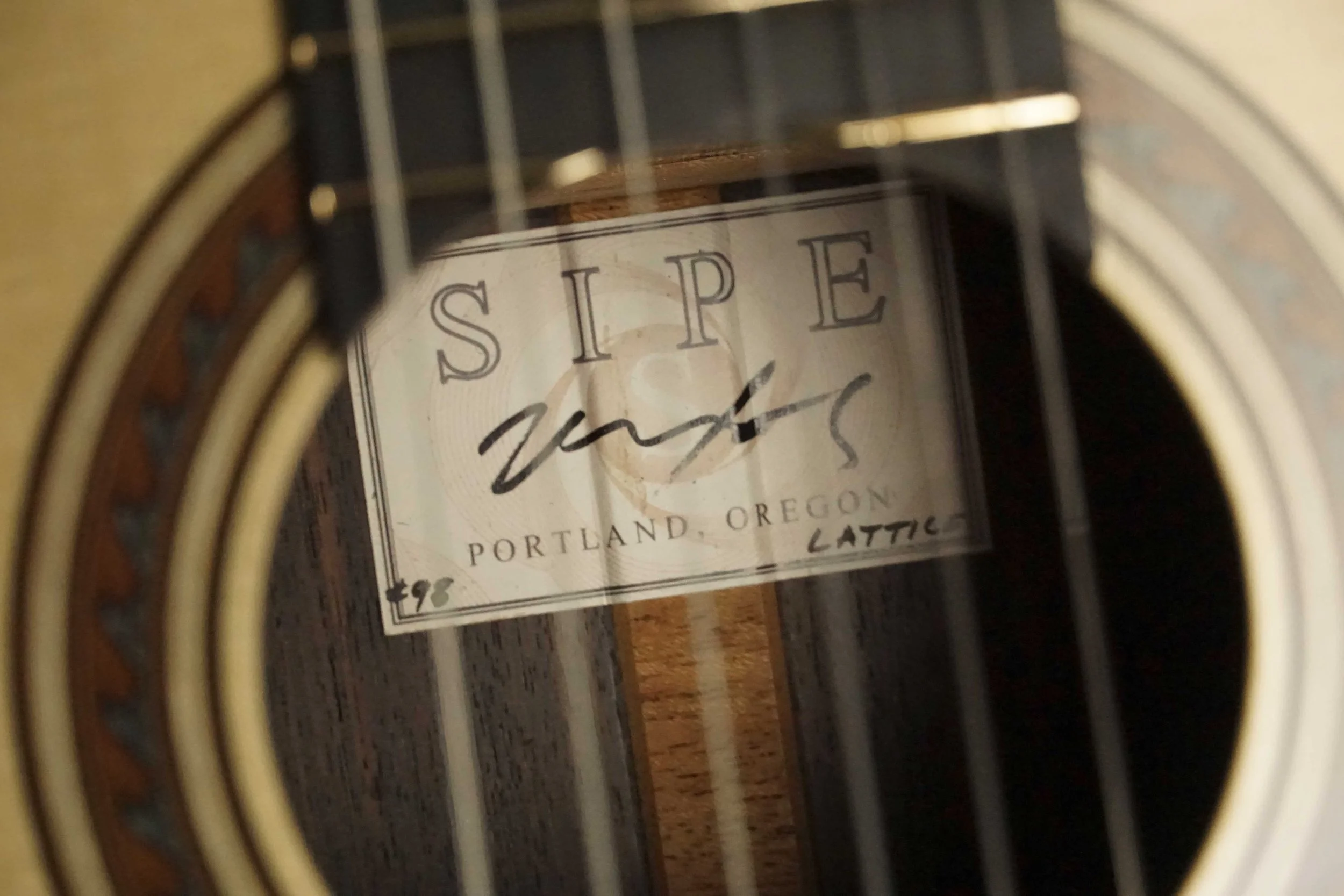 Sipe guitar 98 label