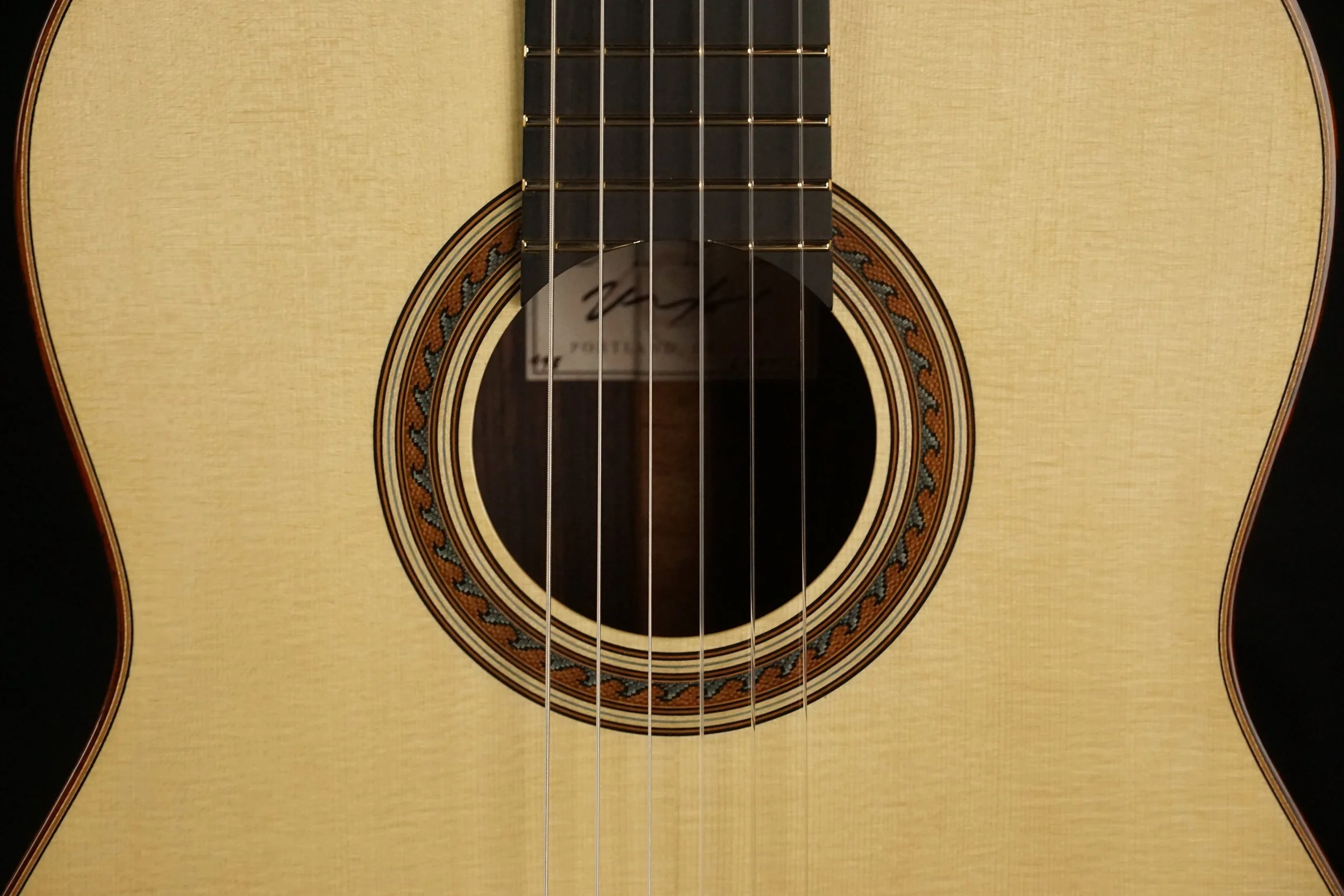 wave mosaic rosette in spruce