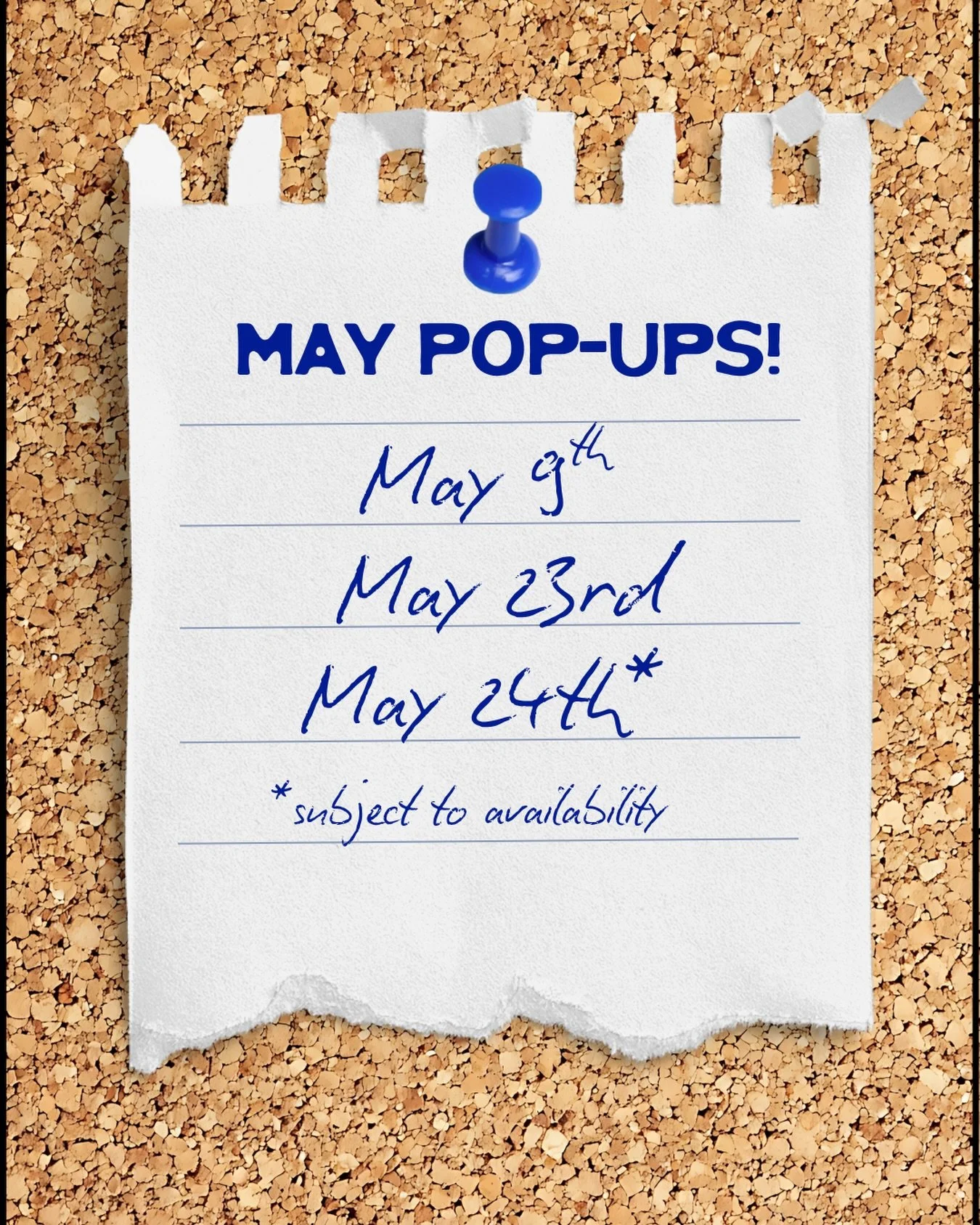 Here&rsquo;s our popup schedule for the rest of May!

A little lighter on the drops this month, but we&rsquo;re still showing up to bring you bagels a few more times in May. 

Maybe another sandwich drop too&hellip;👀