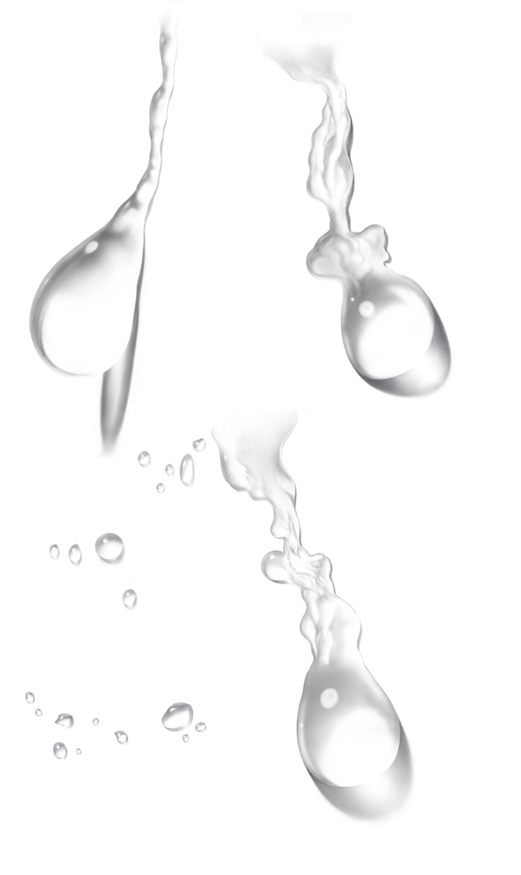 Abstract black and white digital artwork featuring fluid, droplet-like shapes and small spheres with a glossy appearance.