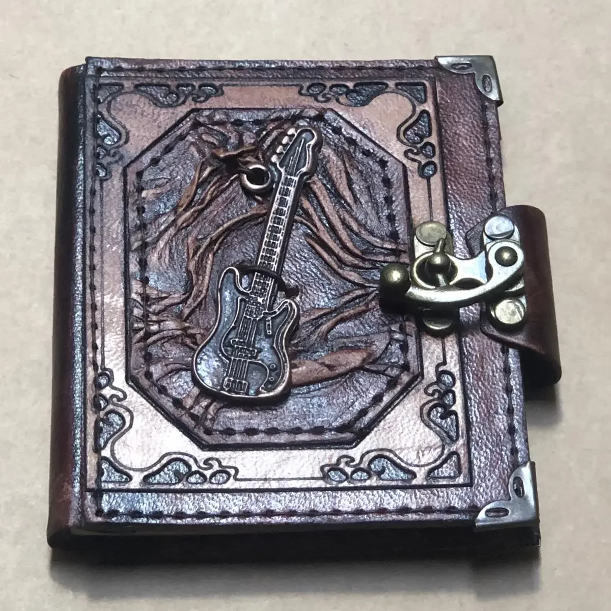 Hammered Guitar Leather Journal