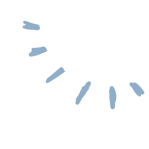 A blue doodle of a starburst, to highlight text or an image.