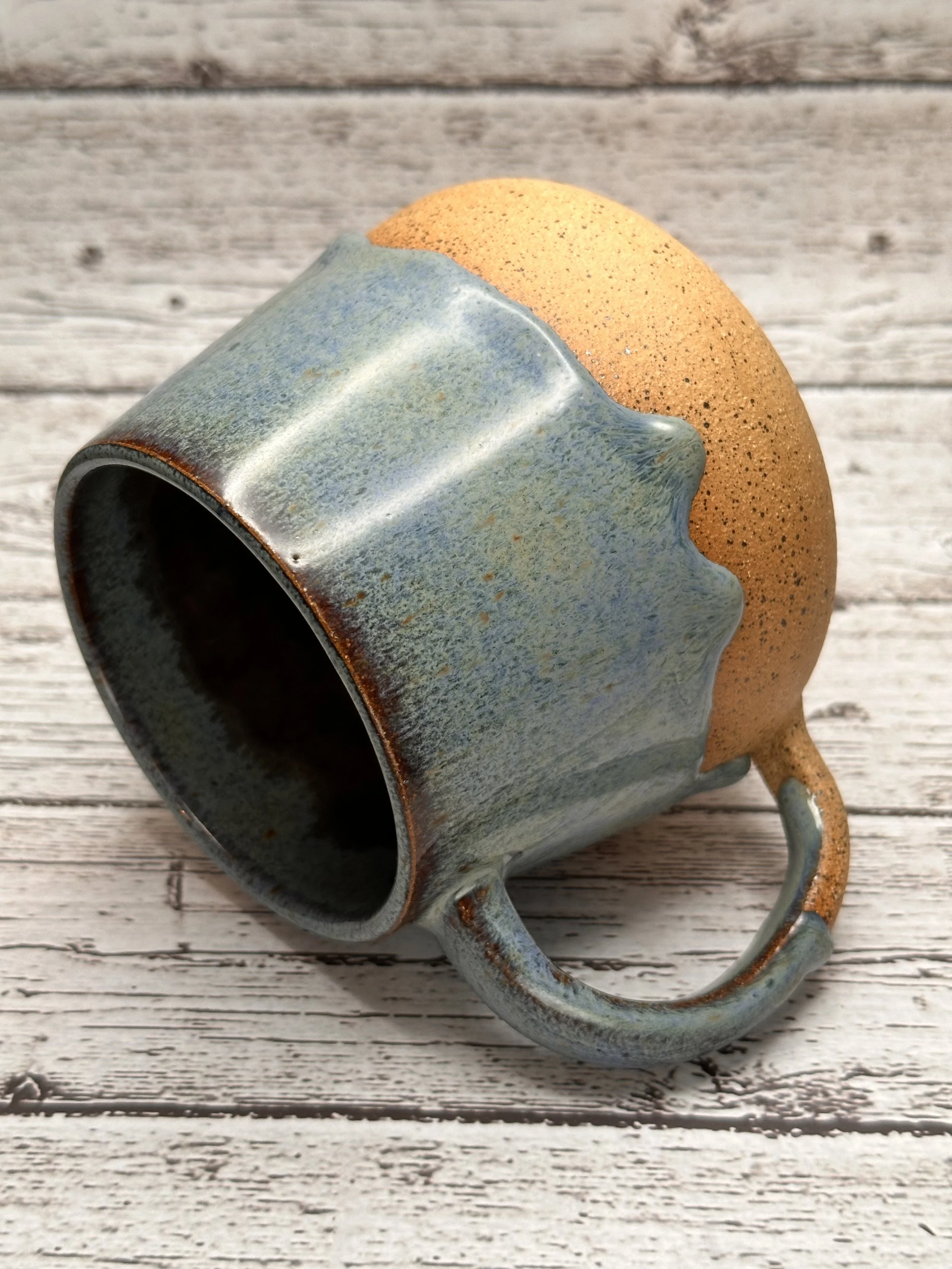 Stormy Blue Handled Mug