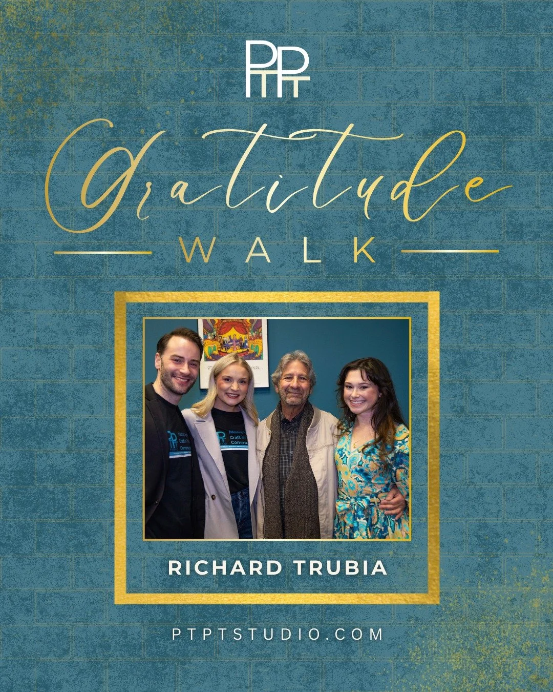 Our "Gratitude Walk" is a living tribute to the people who make PTPT Studio possible. Today, we are walking in gratitude for a man who is a true pillar of the Wilmington arts community: Richard Trubia.

Richard&rsquo;s dedication to the sta