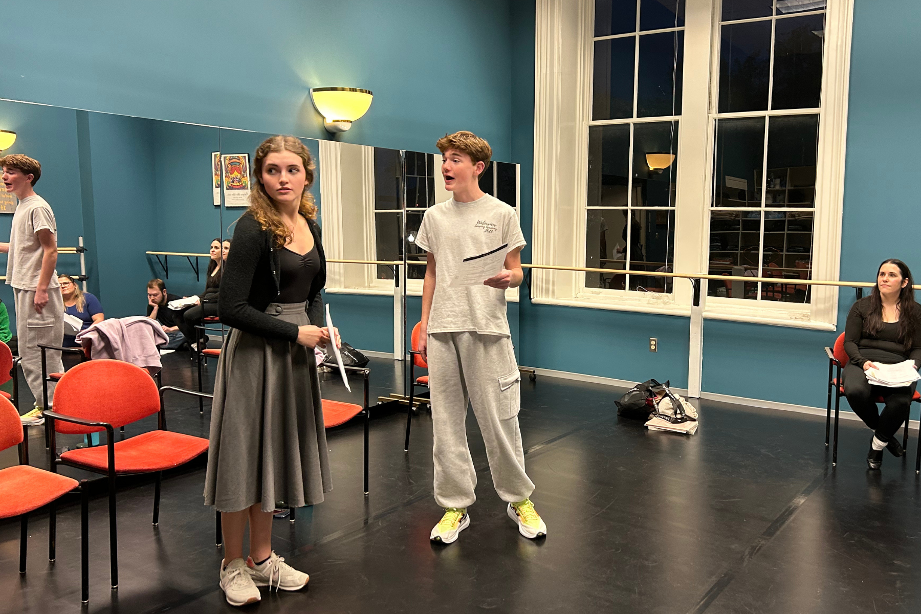 Student Artists participating in a mock callback for a production of "The Music Man" in AUDITION TECHNIQUE in January 2026.
