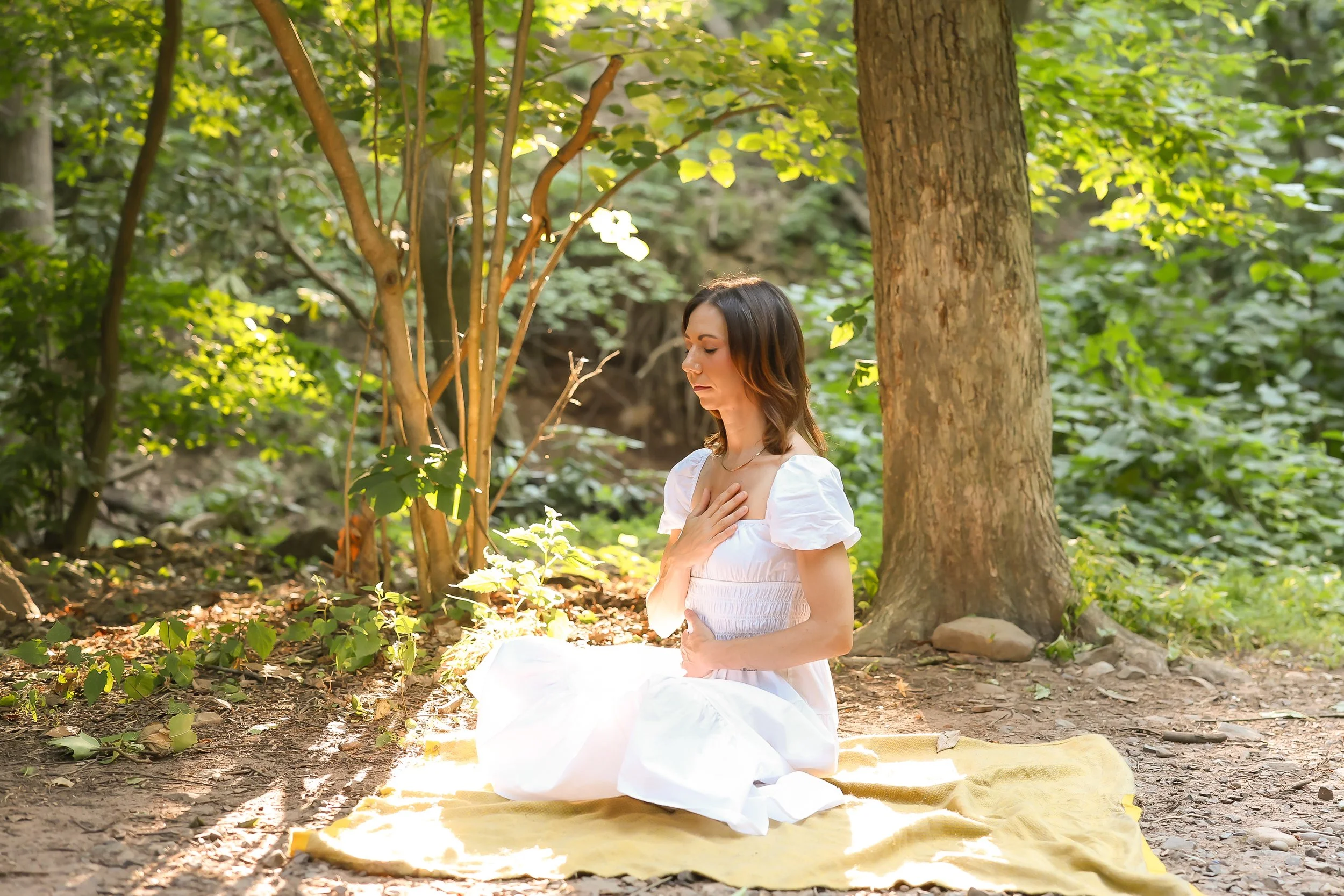 Lauren in nature, connecting with her inner voice
