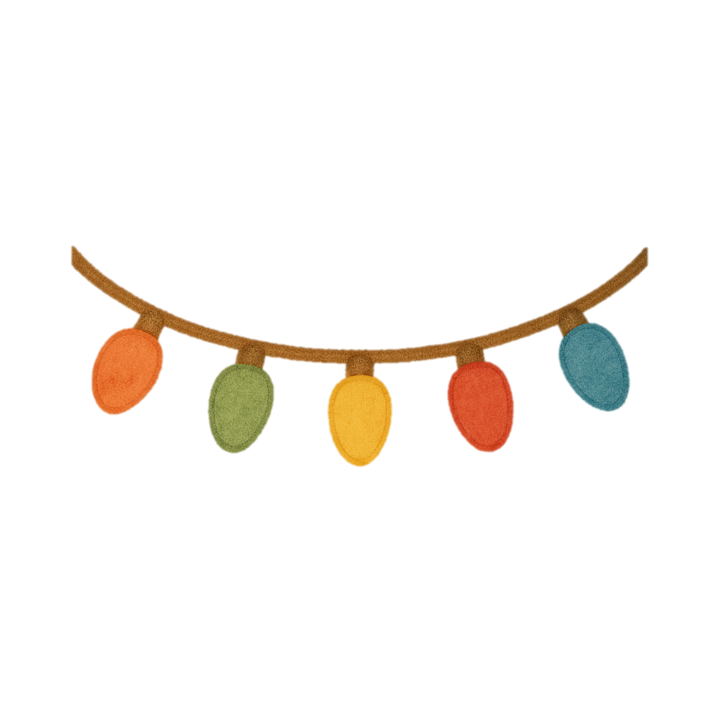 Icon Feiern, symbolisiert durch buntes Lichterkette