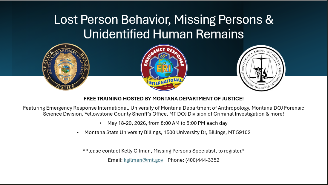 Lost Person Behavior, Missing Persons S.A.R Training