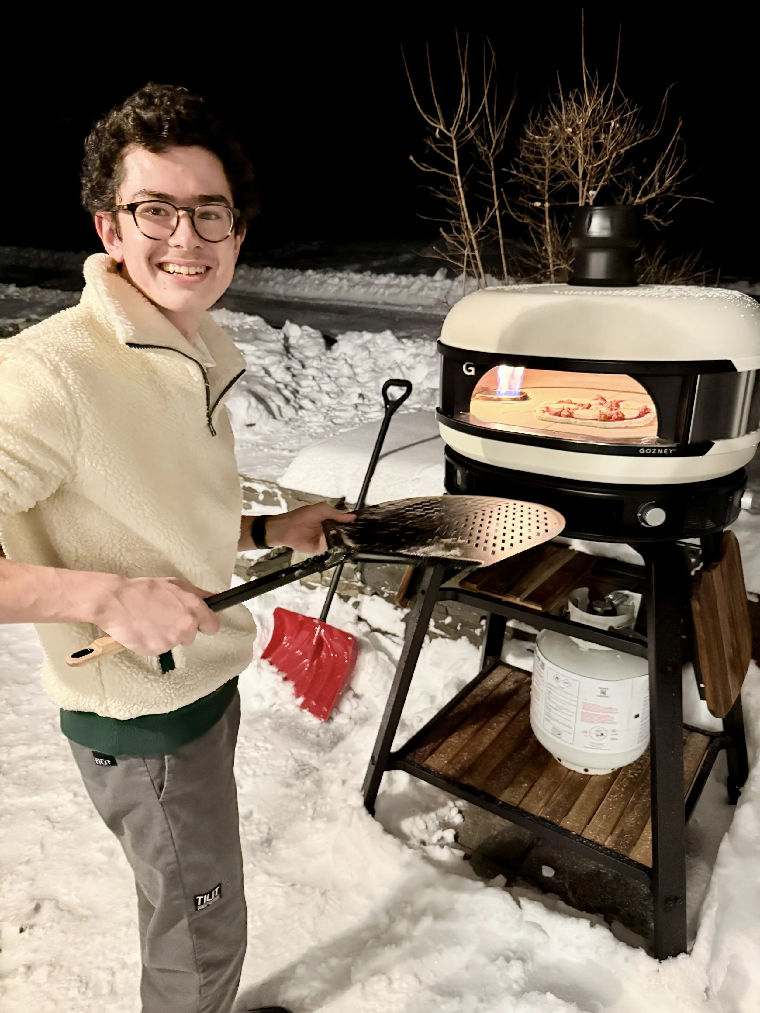 Manning the pizza oven - Dec 2025