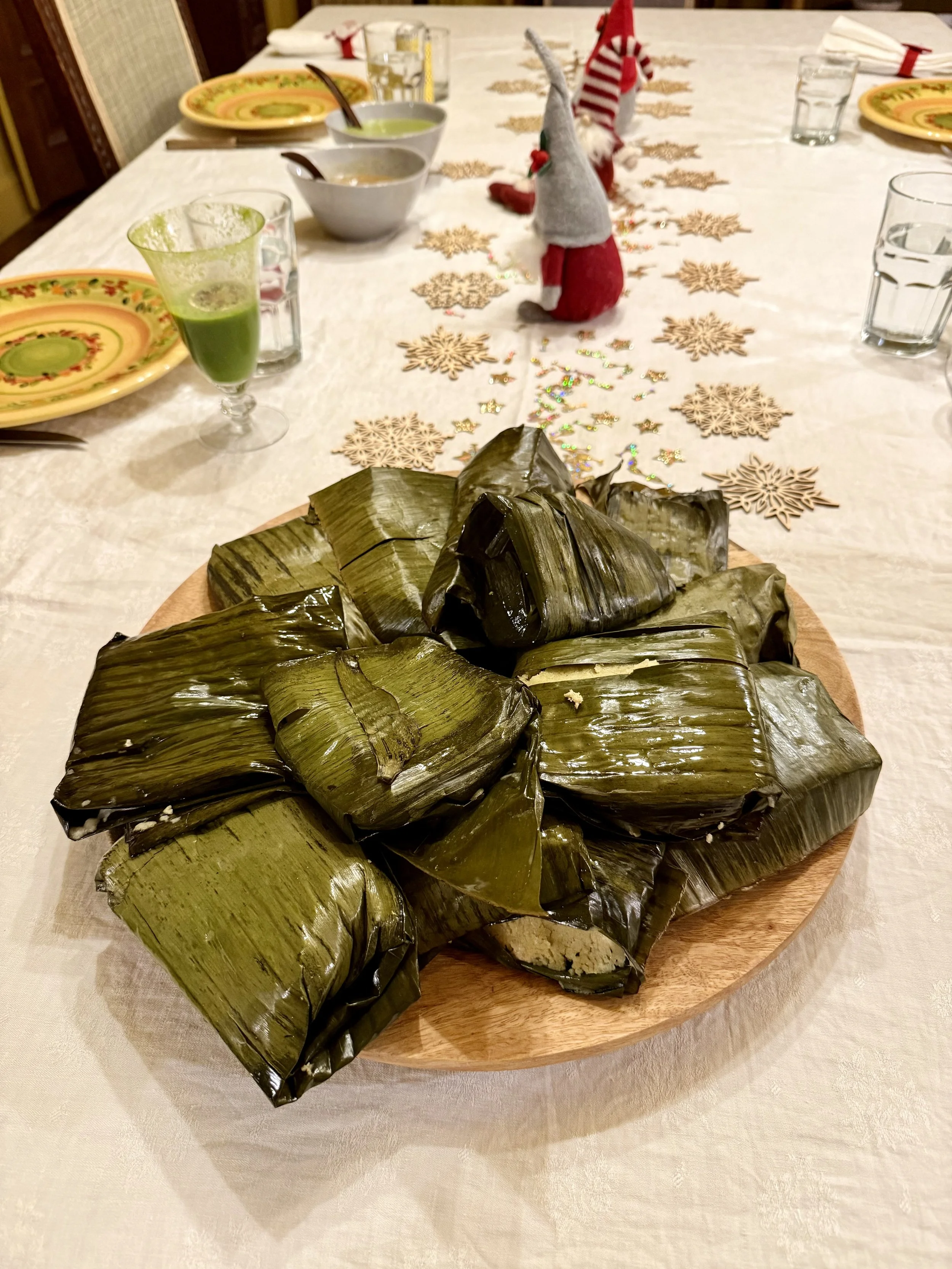 Broccoli tamales in banana leaves - Dec 2025