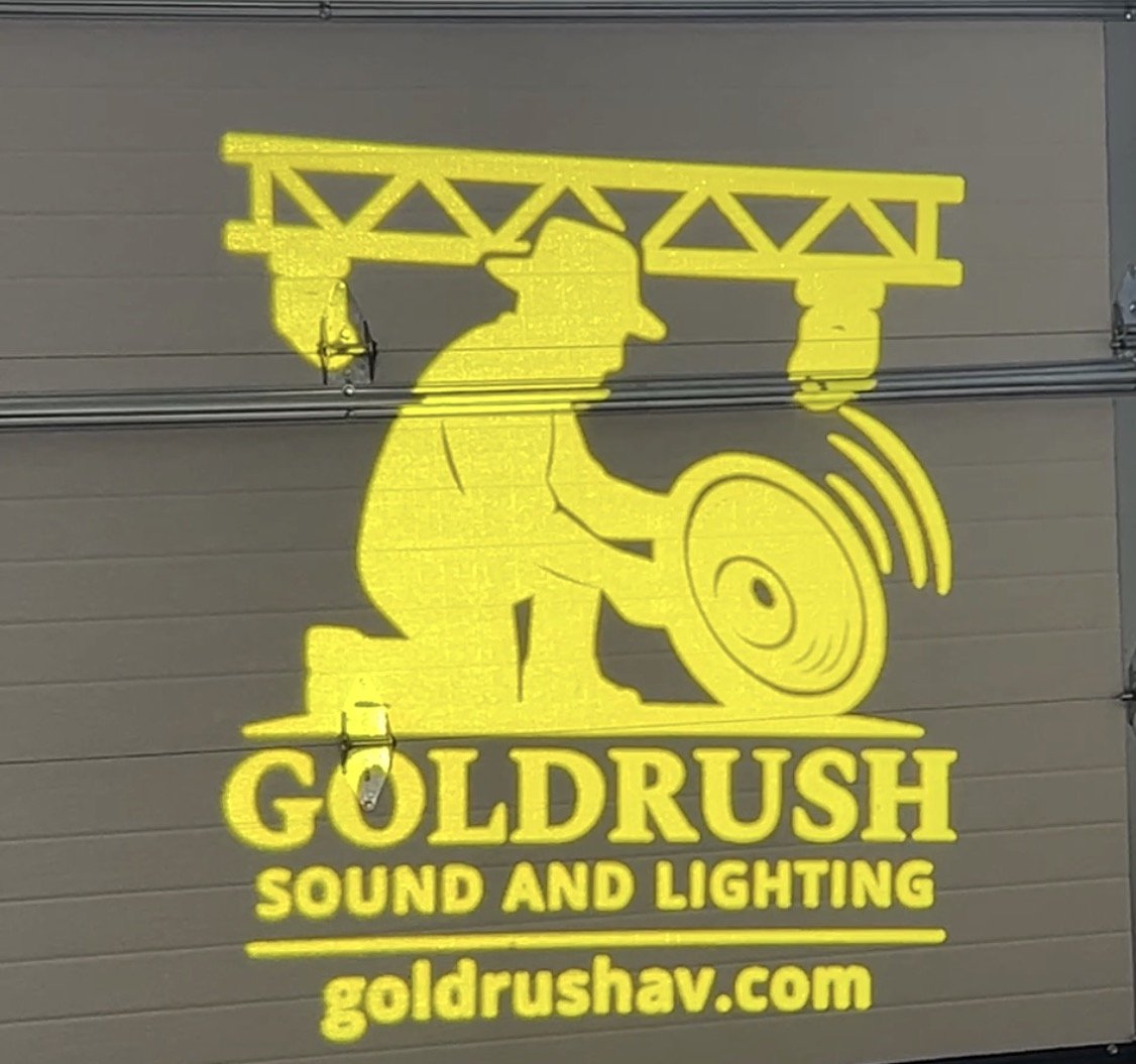 Custom logo projection for events. Live event production services. Corporate event audio visual AV services