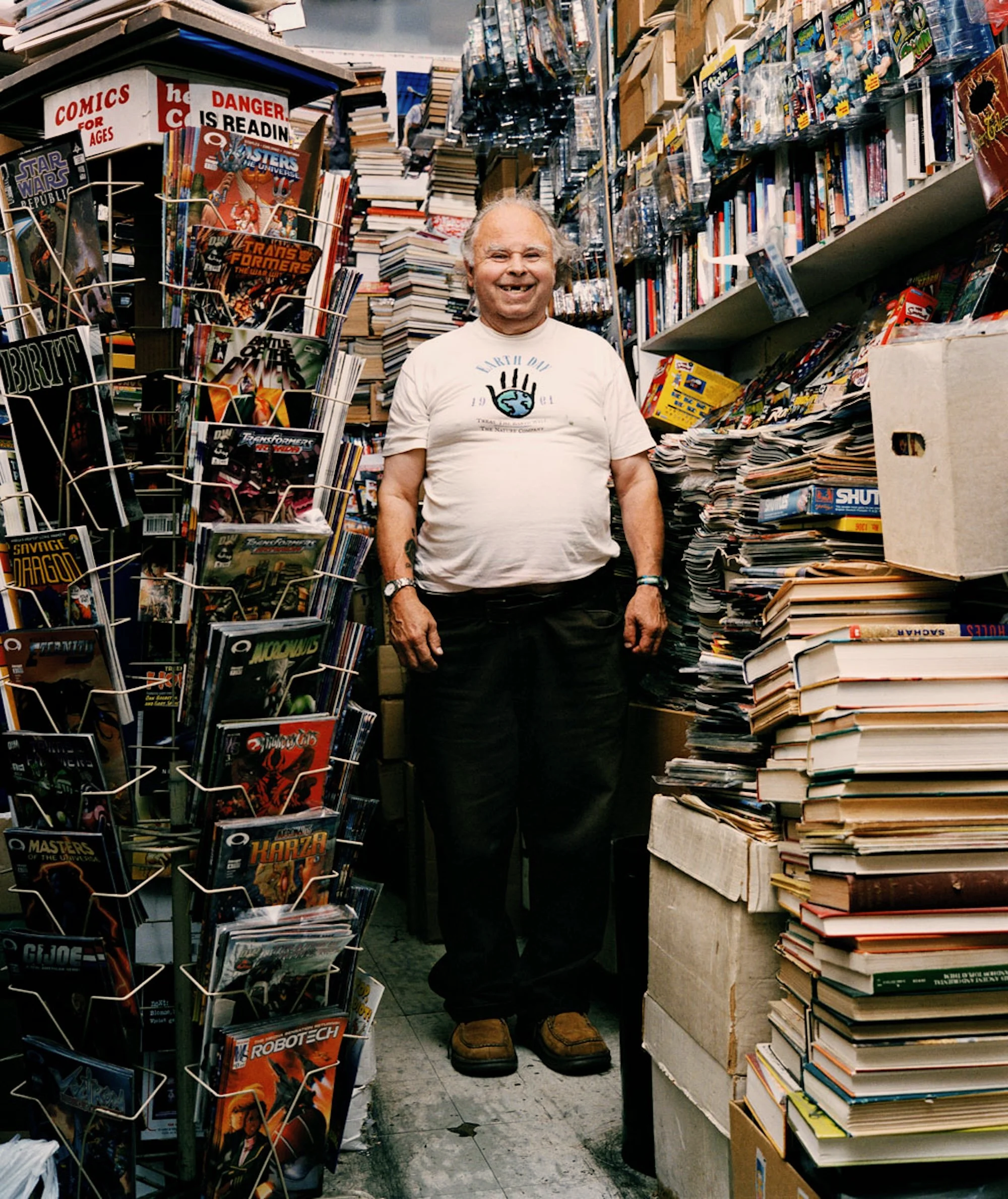 Gary was once the owner of one of the very first comic book shops in the United States. Photographed by commercial and editorial San Francisco photographer Gabriela Hasbun.