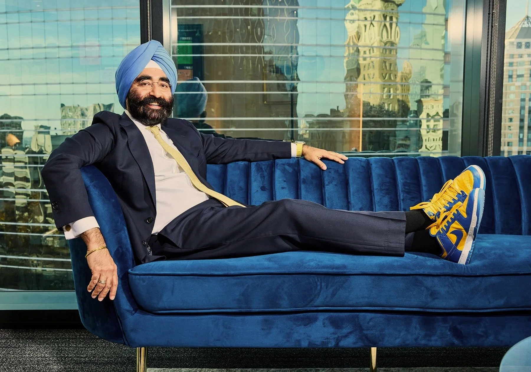 Portrait of Jagdeep Singh Bachher photographed for Bloomberg Markets by Editorial PhotographerGabriela Hasbun.