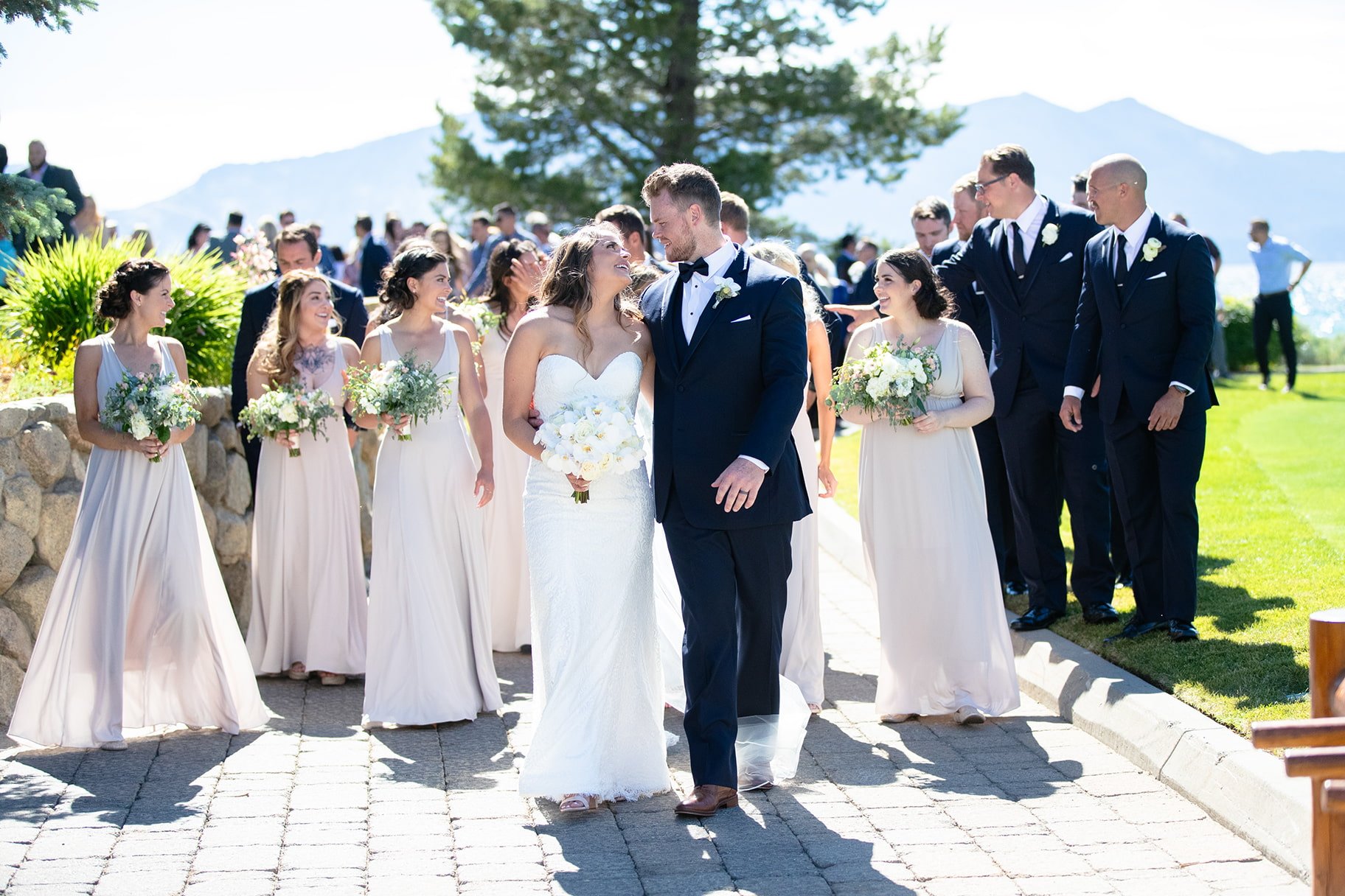 bride and groom at edgewood tahoe
