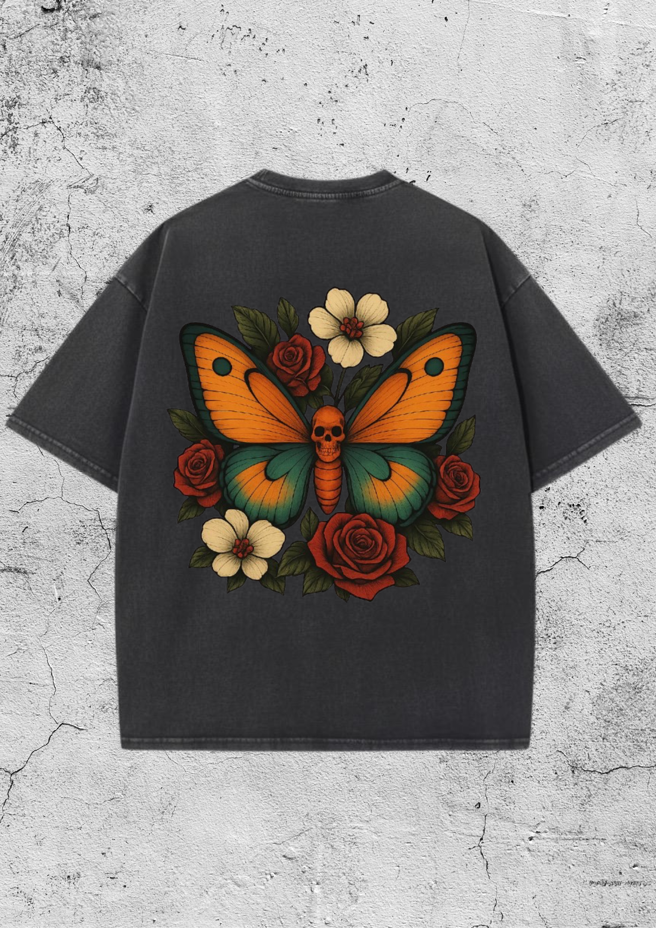 Skull Butterfly Oversized T-Shirt