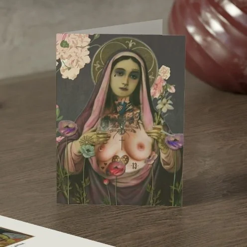 NOT-SO-VIRGIN MARY Blank Greeting Card