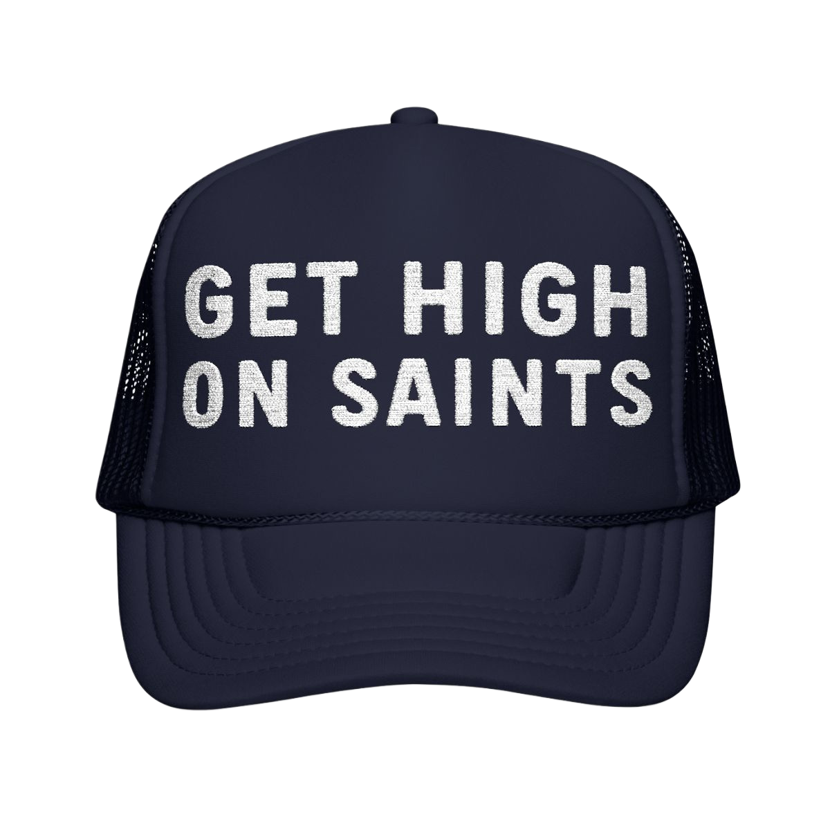 GET HIGH Embroidered Navy Trucker