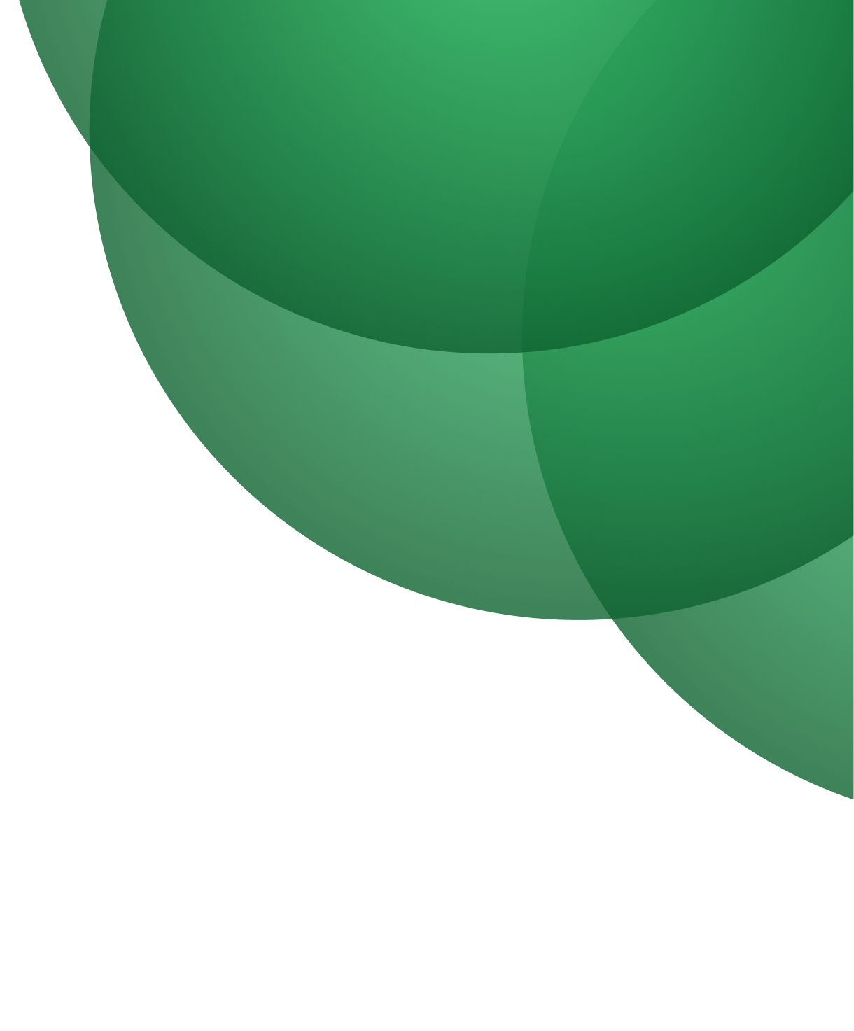 Green abstract background with curved shapes and gradient shading.