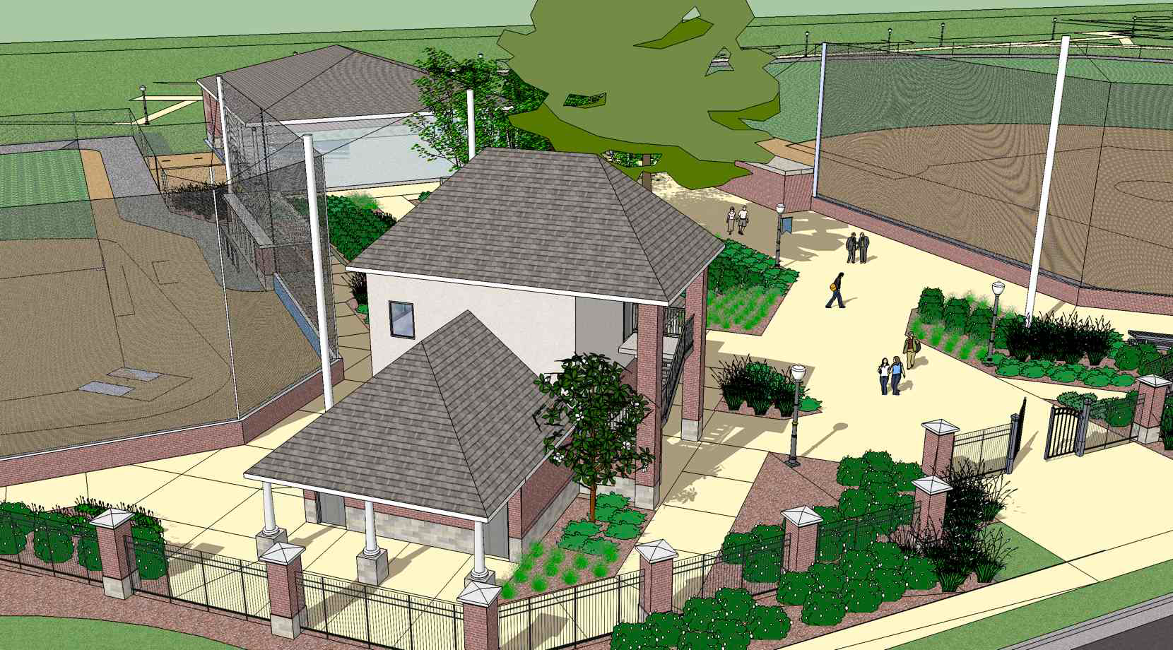 Rendering of the Emmett Plunkett Athletic Fields at Snead State. project by B  Group Architecture, Inc.