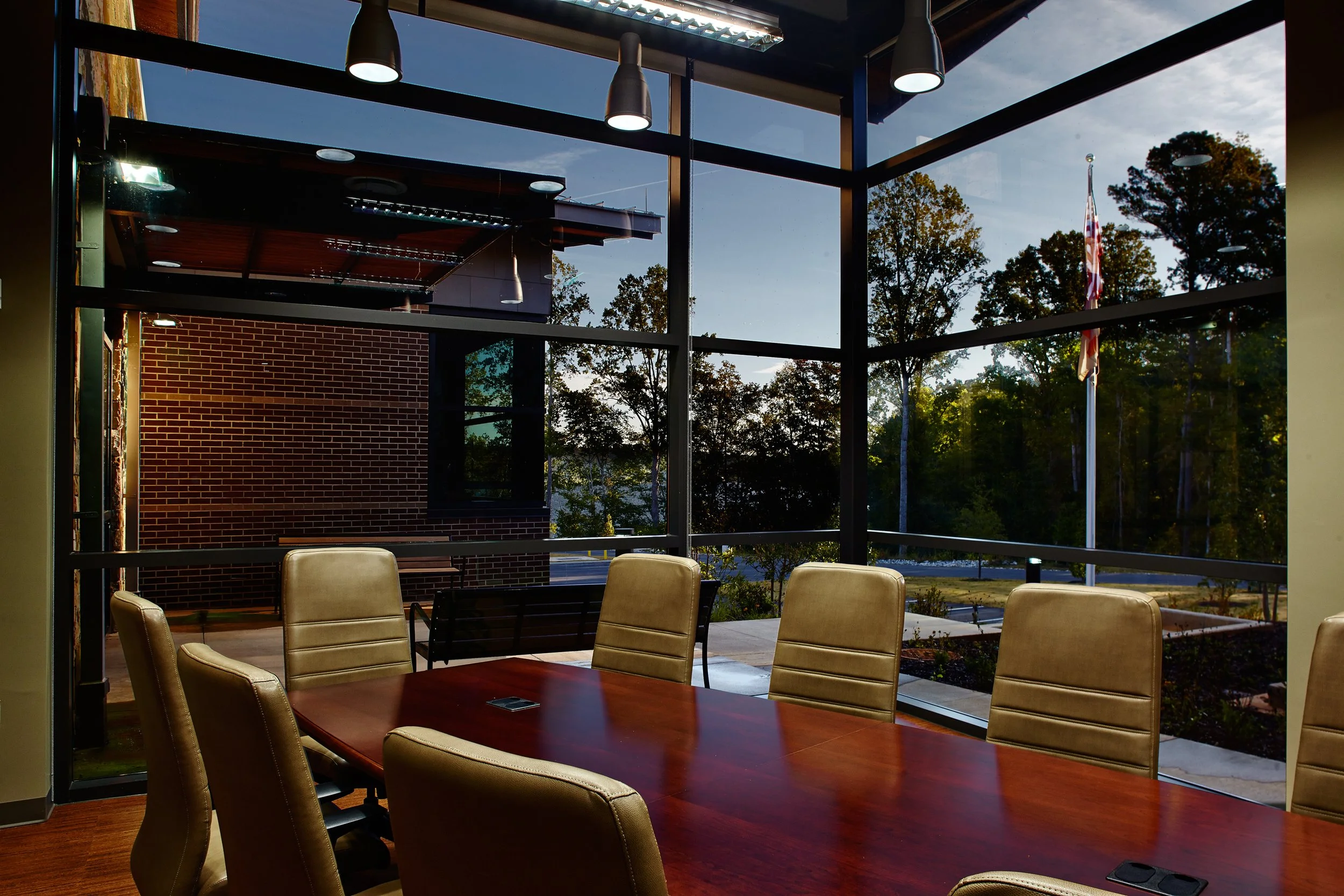 W.A Warner Williams Water treatment plant's LEED accredited modern building complex with expansive views bringing the exterior in  -project by B Group Architecture,  Inc.