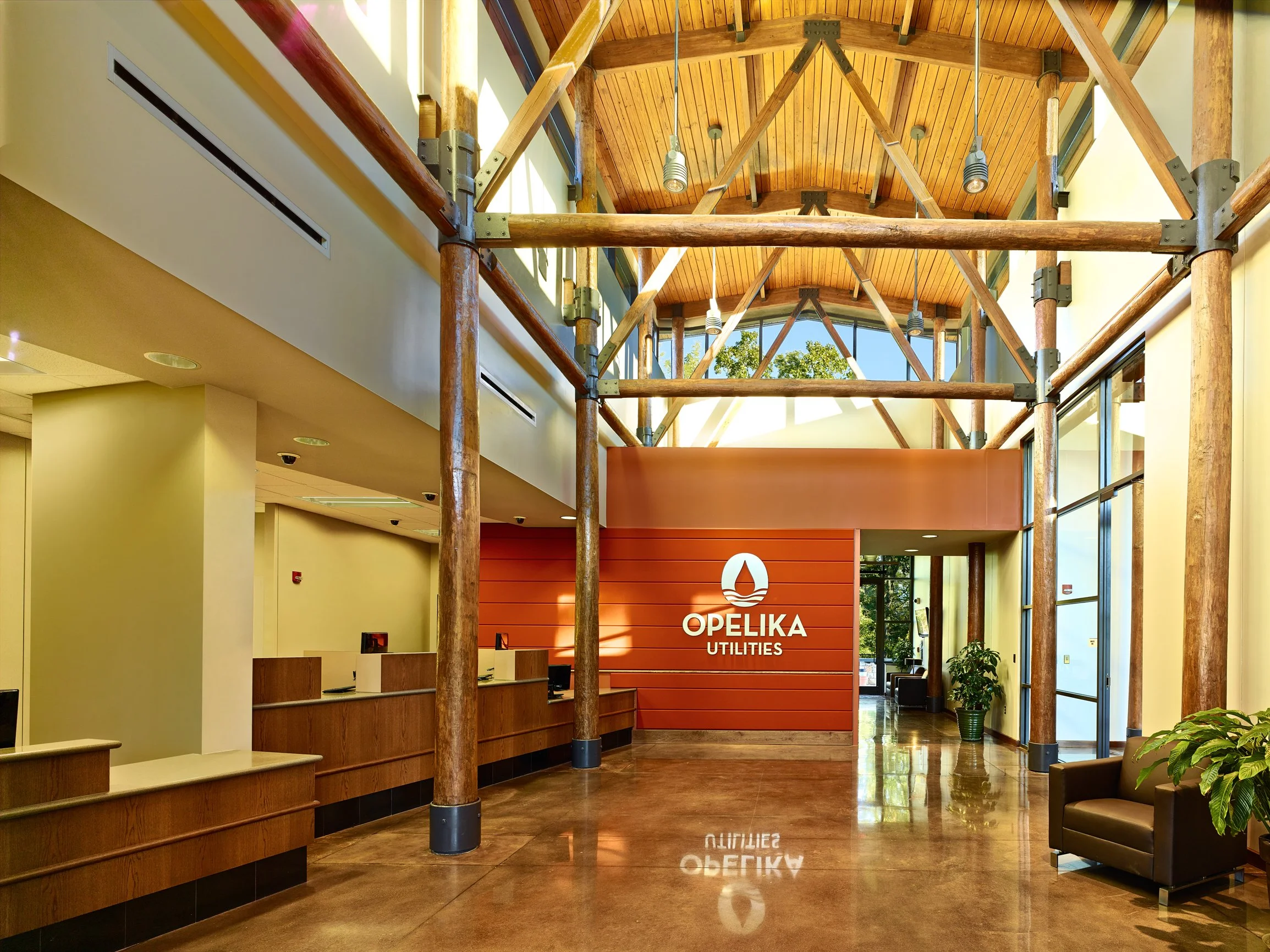 W.A Warner Williams Water treatment plant's LEED accredited modern building complex with natural materials  -project by B Group Architecture,  Inc.