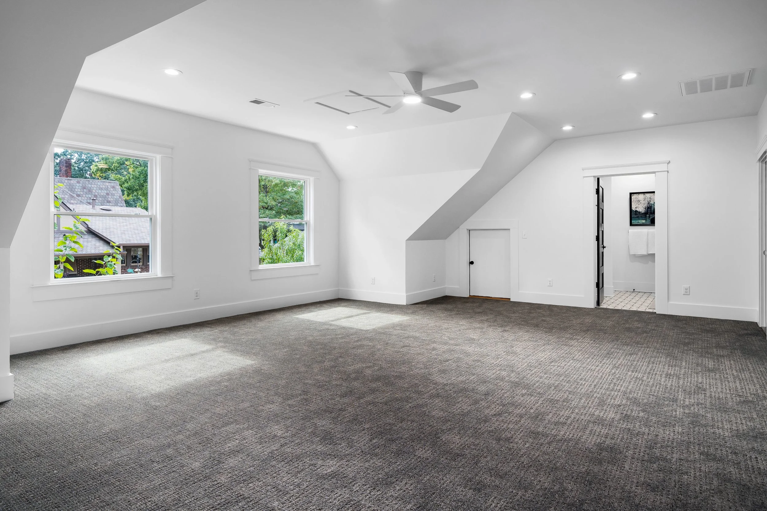 Bonus room using the angles of the roof line. project by B Group Architecture, Inc. 