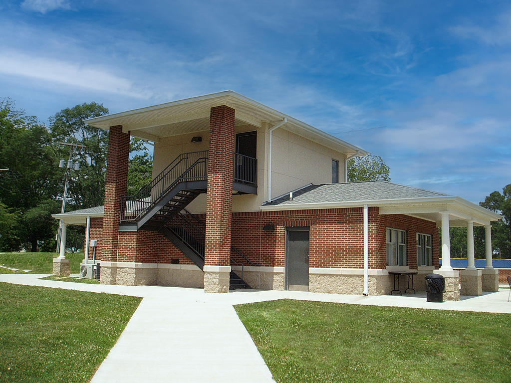 View of the  softball concessions at the Athletic Fields at Snead State. project by B  Group Architecture, Inc.