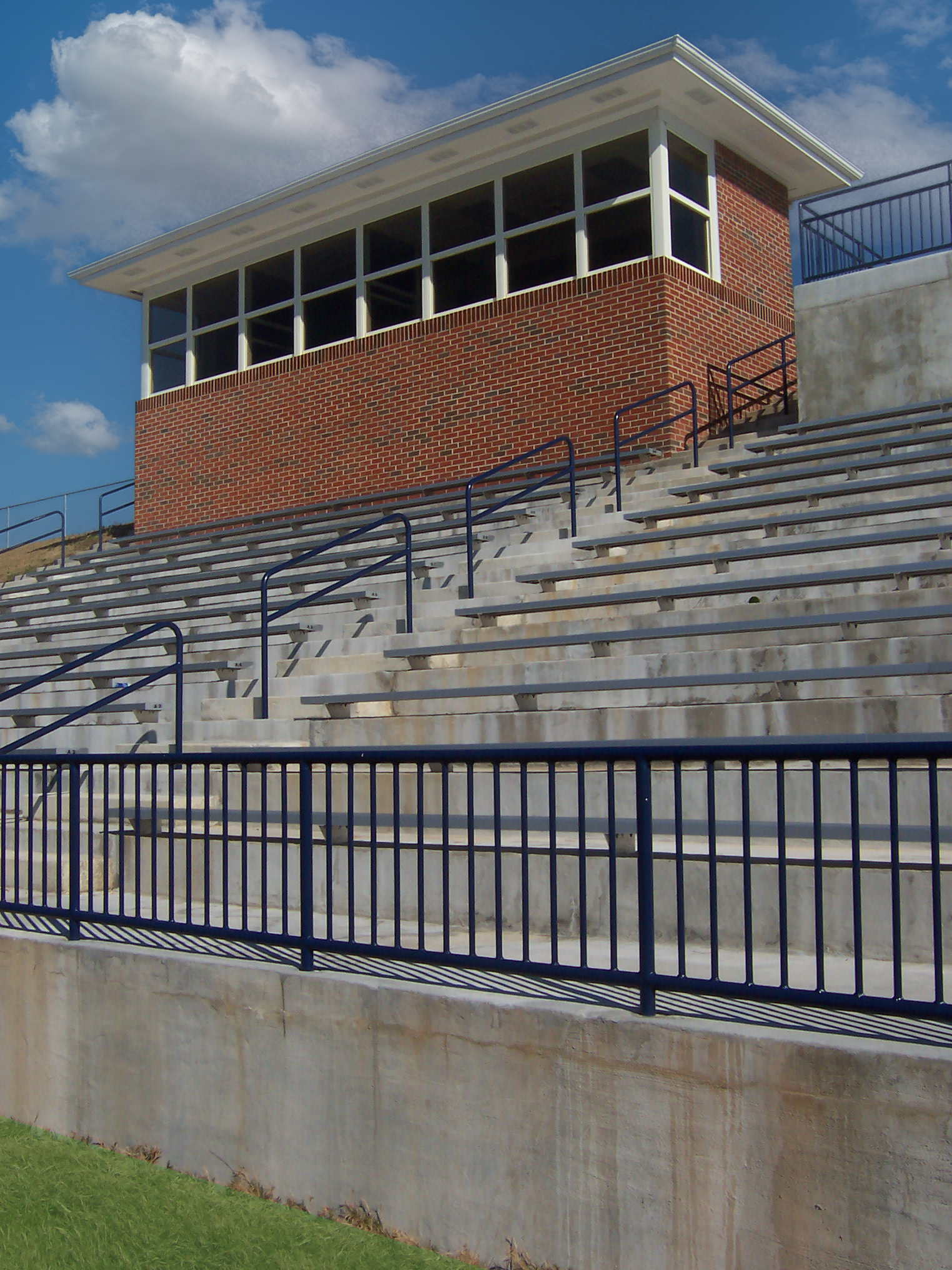 Aerial view of the Auburn University Track goal house. Project by B Group Architecture, Inc.