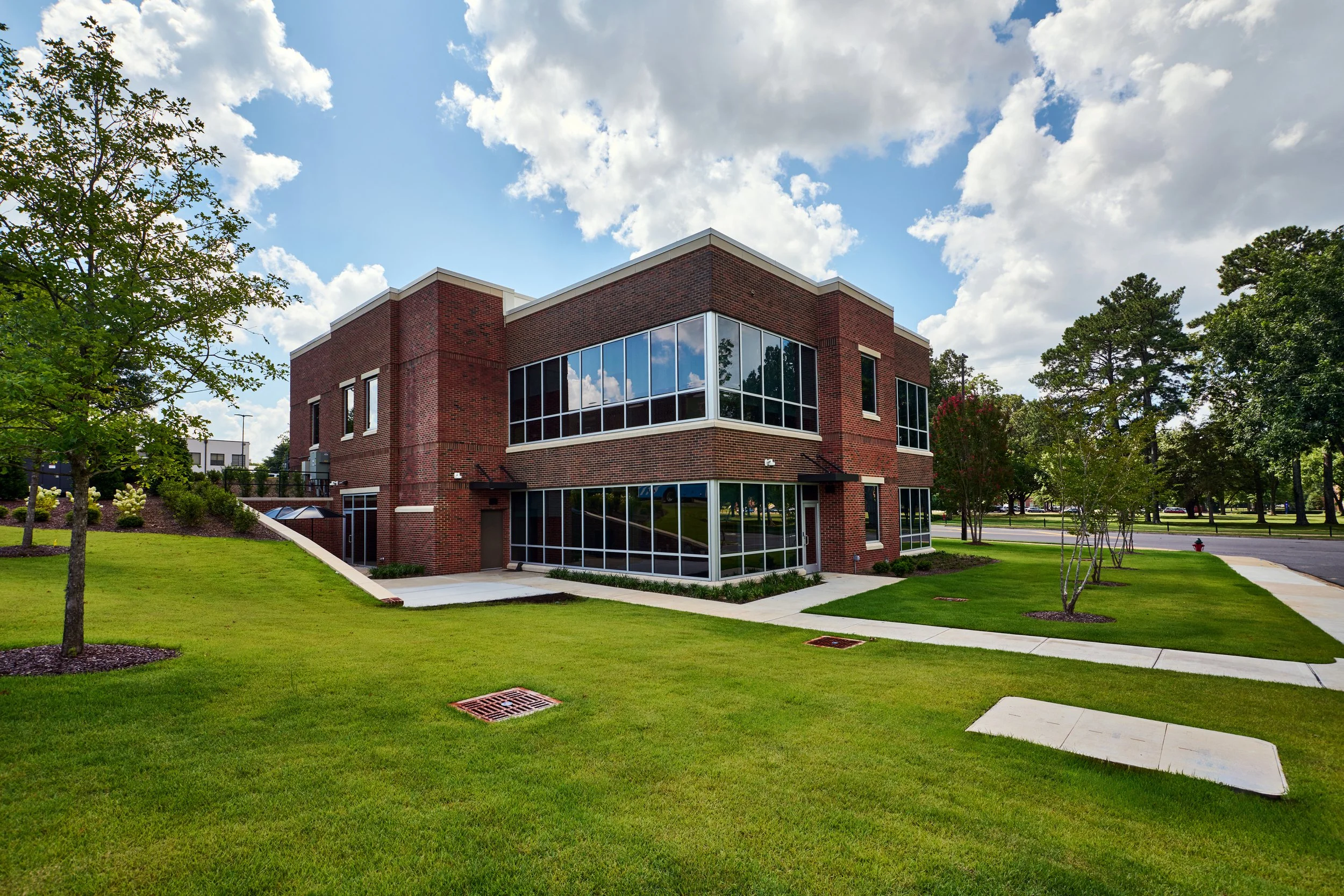 Renovation of the University of Alabama Administration Building. This brick building with large expanses of windows and accentuated by cast stone. -project by B Group Architecture, Inc.
