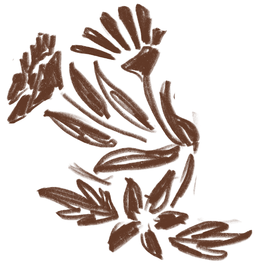Illustration of brown coffee beans on a black background.