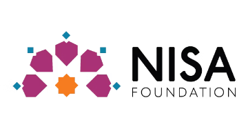Graphic of interconnected purple and orange hexagons forming a network, with the logo and text for the NISA Sunflower Innovation and Startup Accelerator.