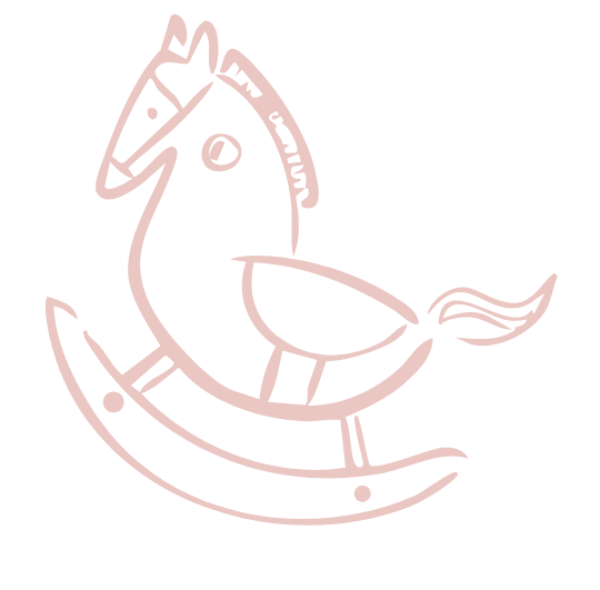 A simple line art illustration of a unicorn and a bird, with the unicorn's head appearing to be merged with a crescent moon.