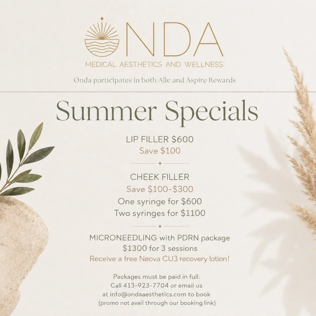 ✨ Summer Specials are here.
Refresh your look with exclusive savings on filler and PDRN microneedling&mdash;available for a limited time.
visit 🖥️ ondaaesthetics.com to book your appointment. 
📞 413-923-7704 

#specials #medicalaesthetics #medicals