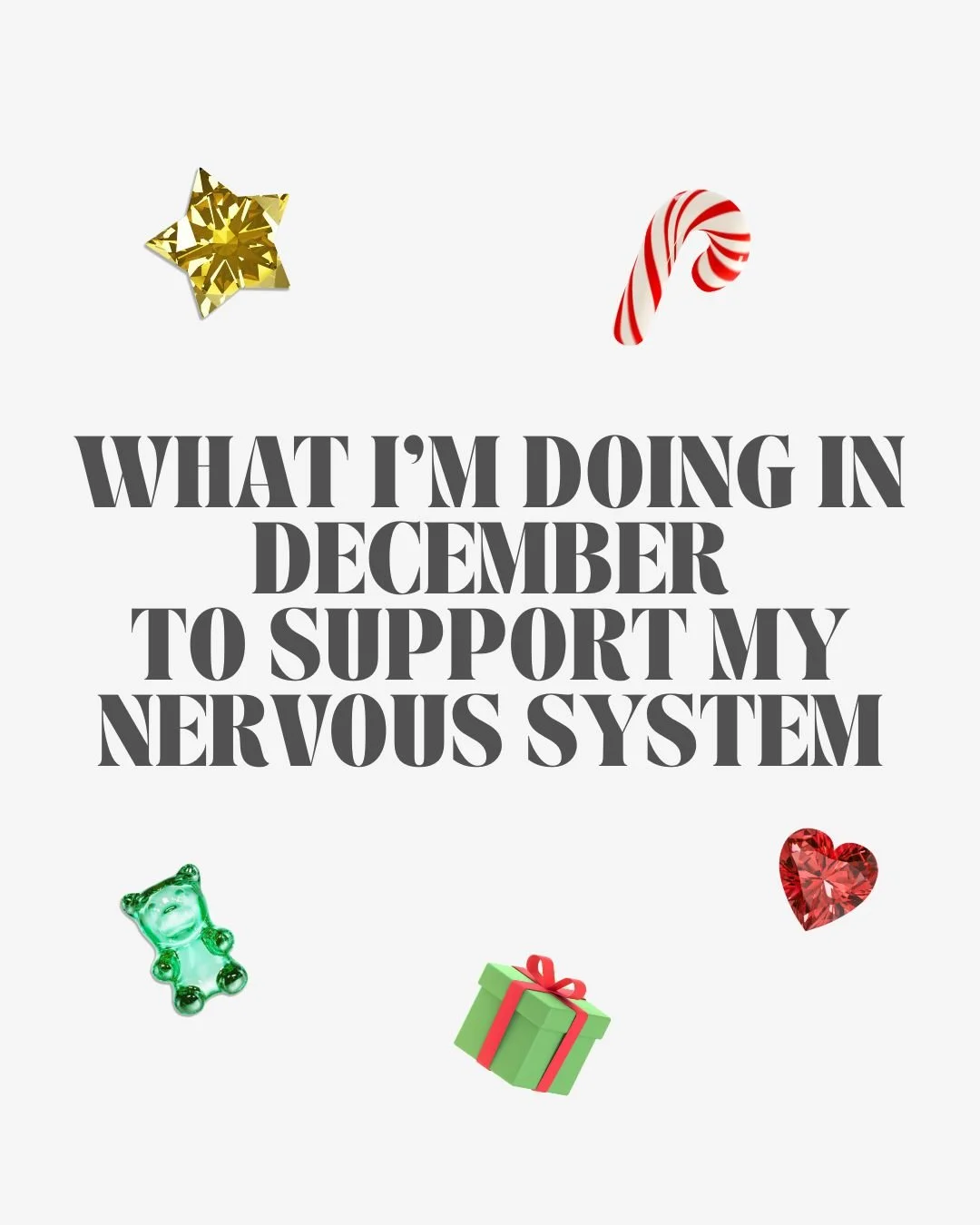 Here's what I'm doing to support my nervous system throughout the holiday season!

- Saying &quot;no&quot; to more things
- Somatic movement
- Daily journaling
- More cacao
- Working with my moon sign

What are you doing to support your NS this seaso