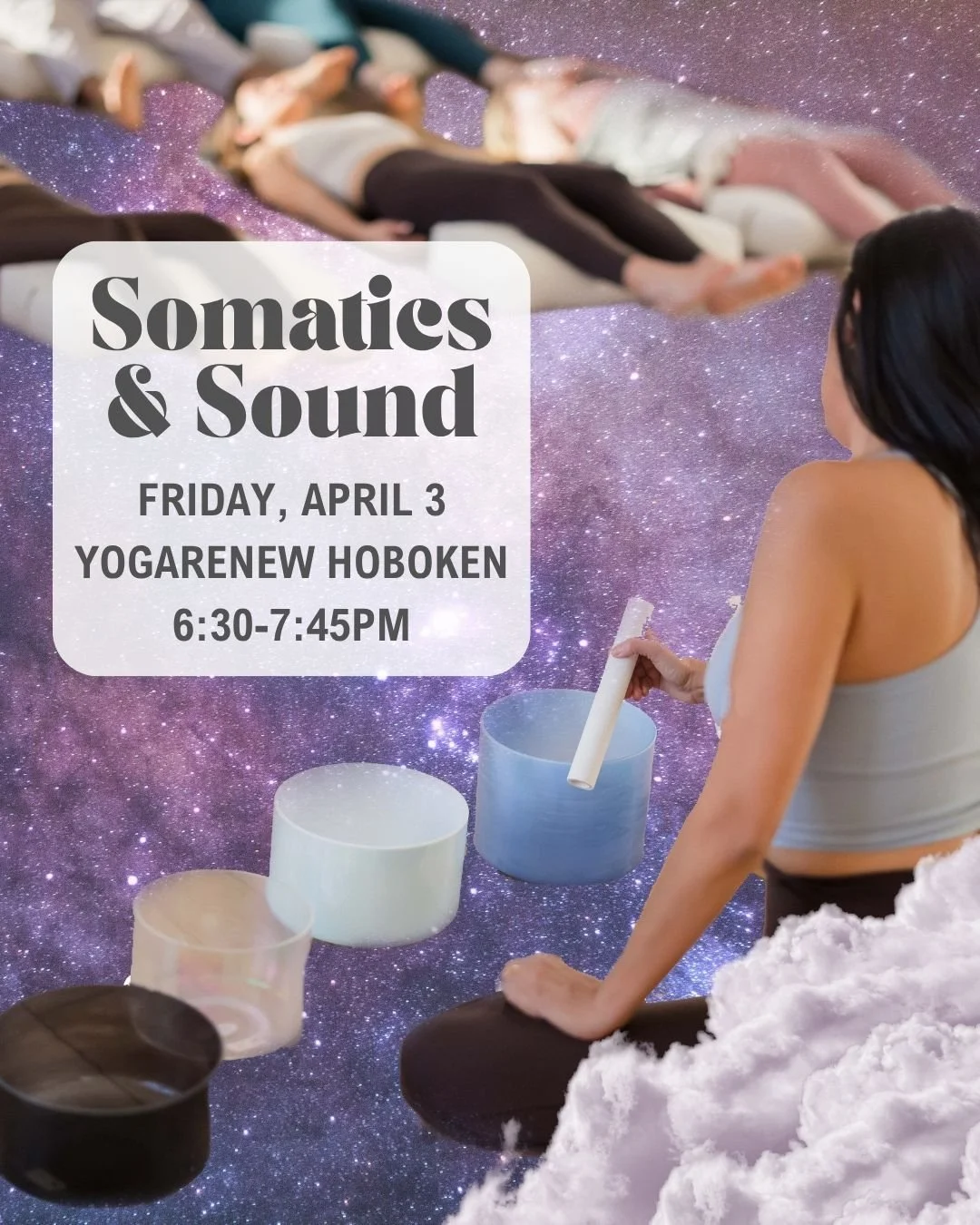 So excited to be sharing my Somatics &amp; Sound class at @yogarenewhoboken. If you need a reset this spring, this is your chance. 💖

The class is a deeply nourishing practice that blends mindful movement, breath, meditation, and sound to help you s