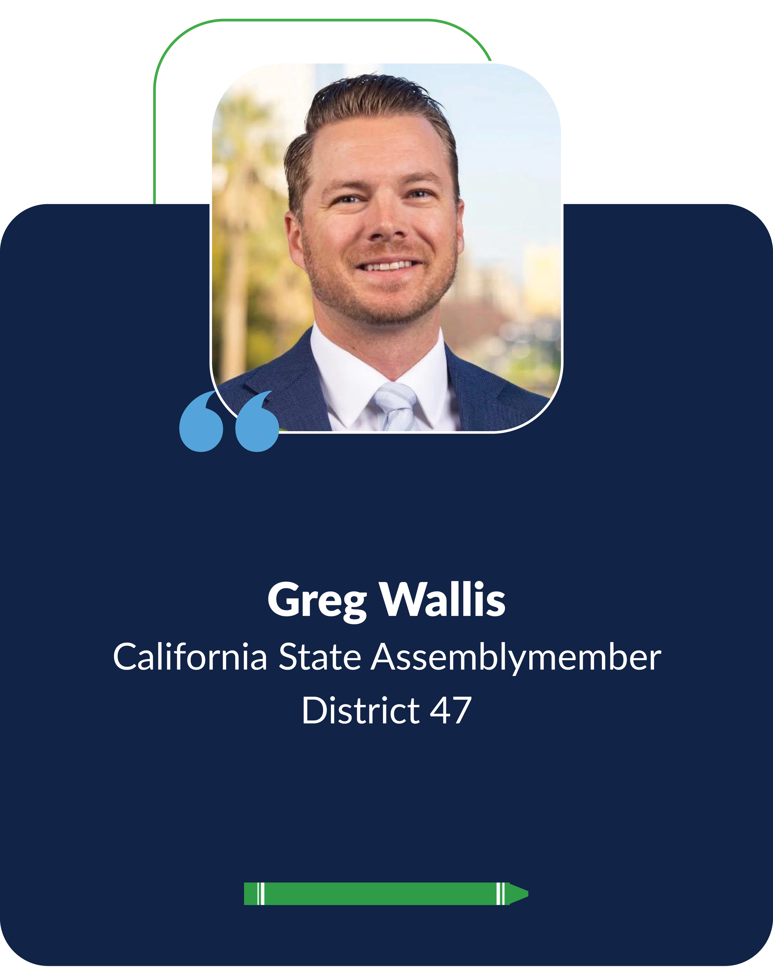 Greg Wallis, California State Assemblymember, District 47