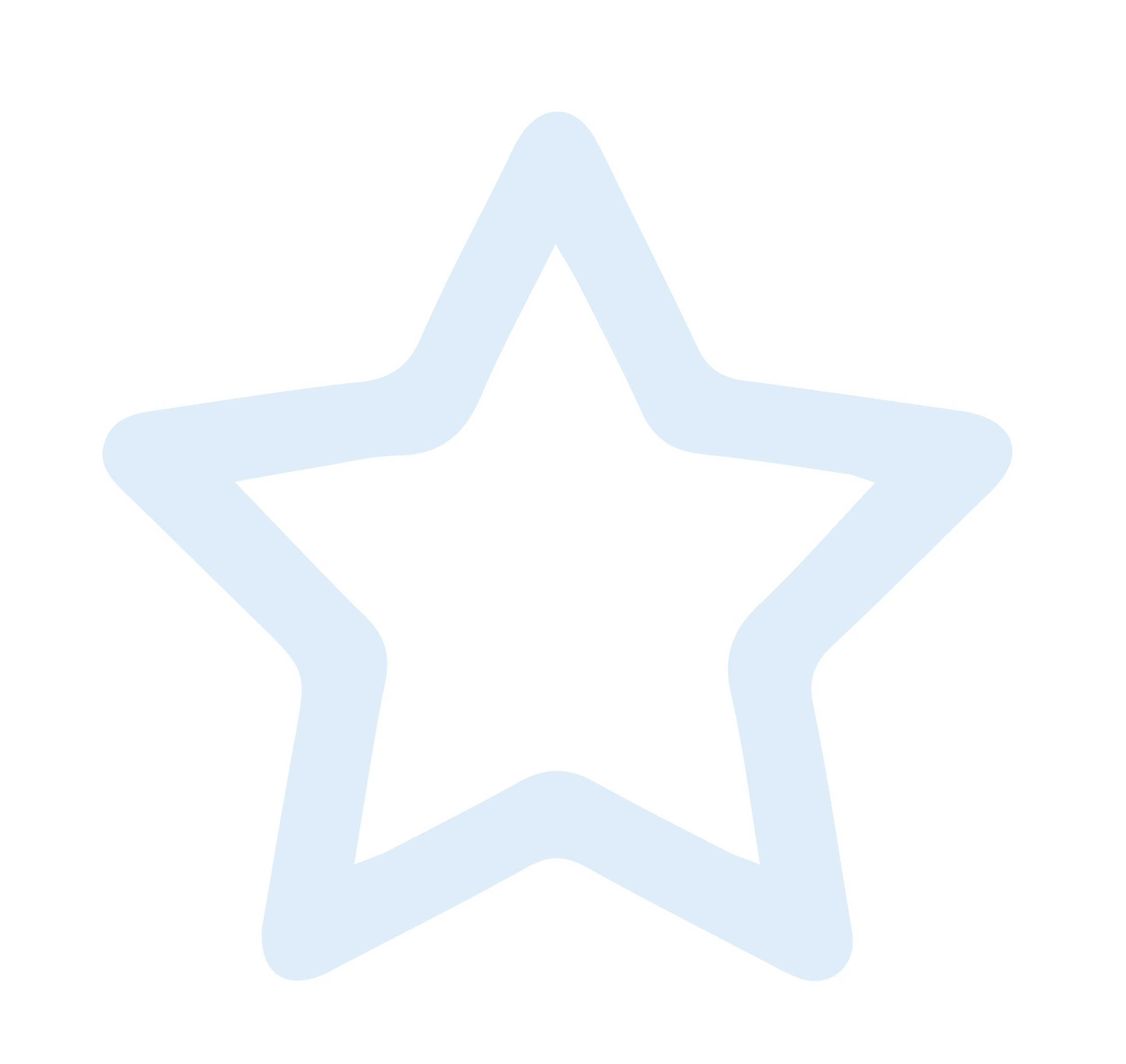 Blue star outline.