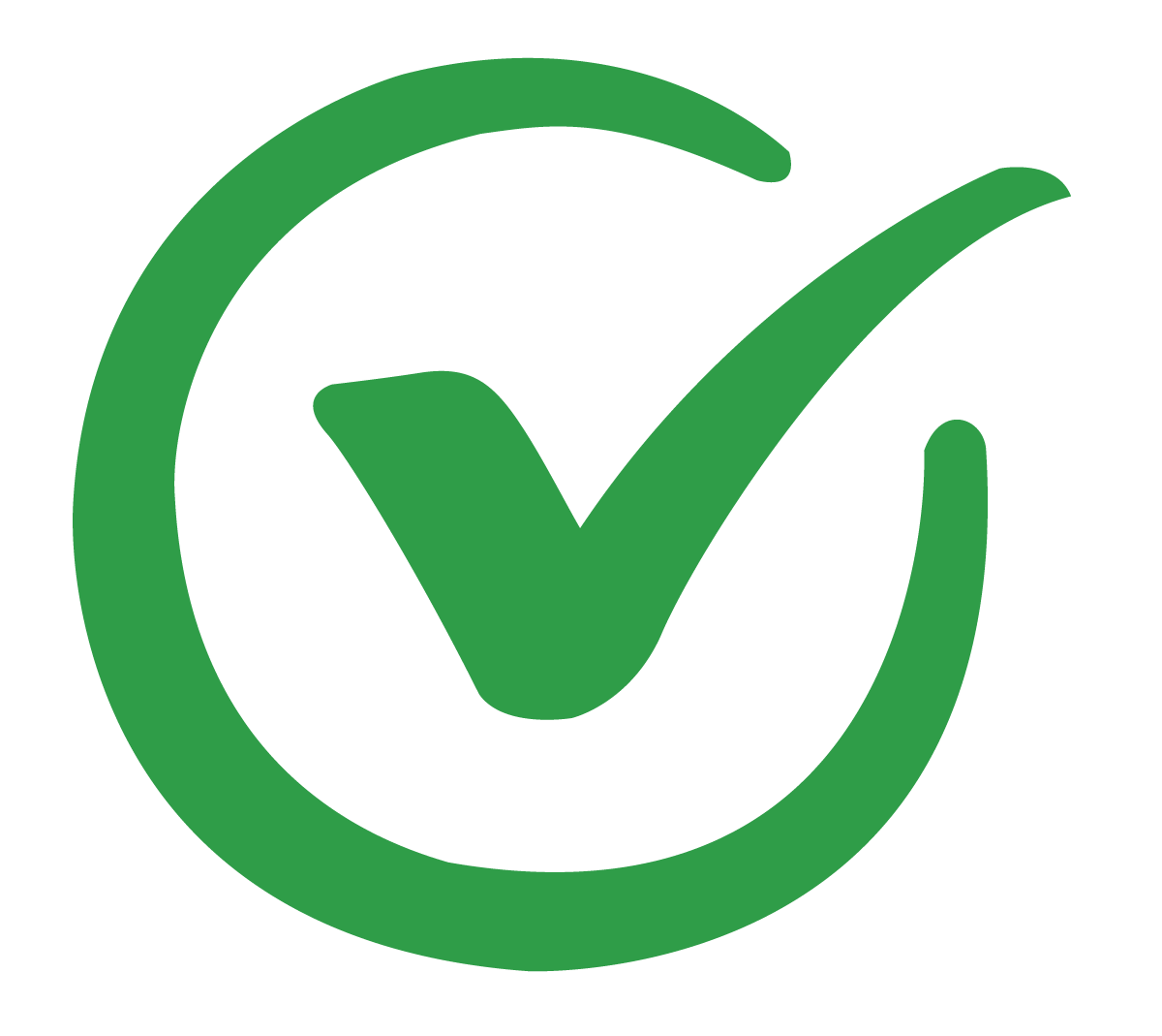 Green checkmark with a green open circle surrounding it.