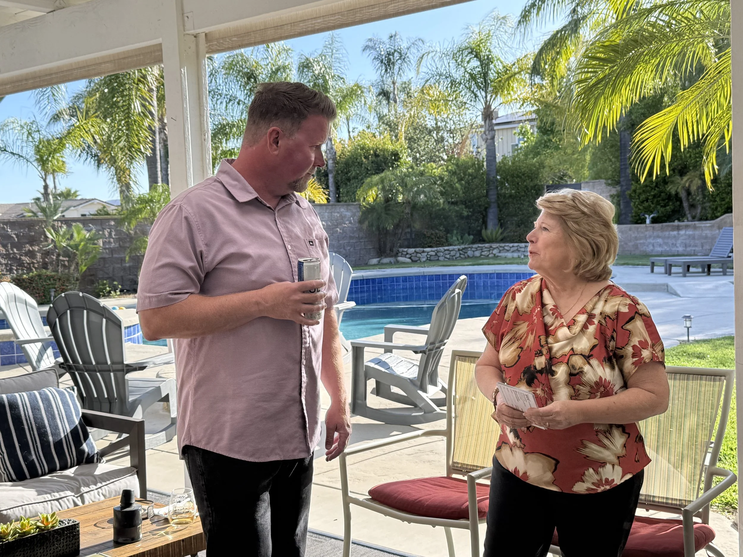 Two community members networking
