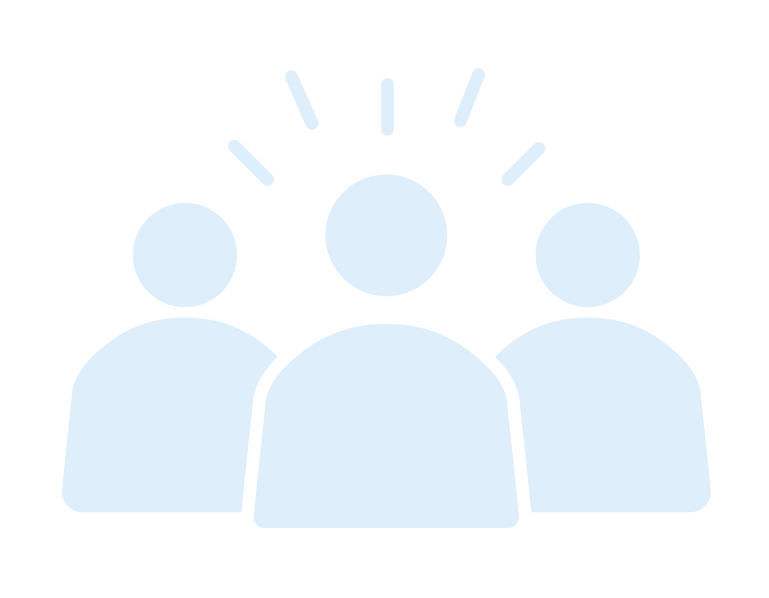 Blue icon representing people leading.