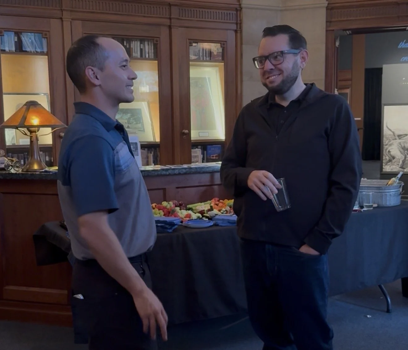 Two community members networking