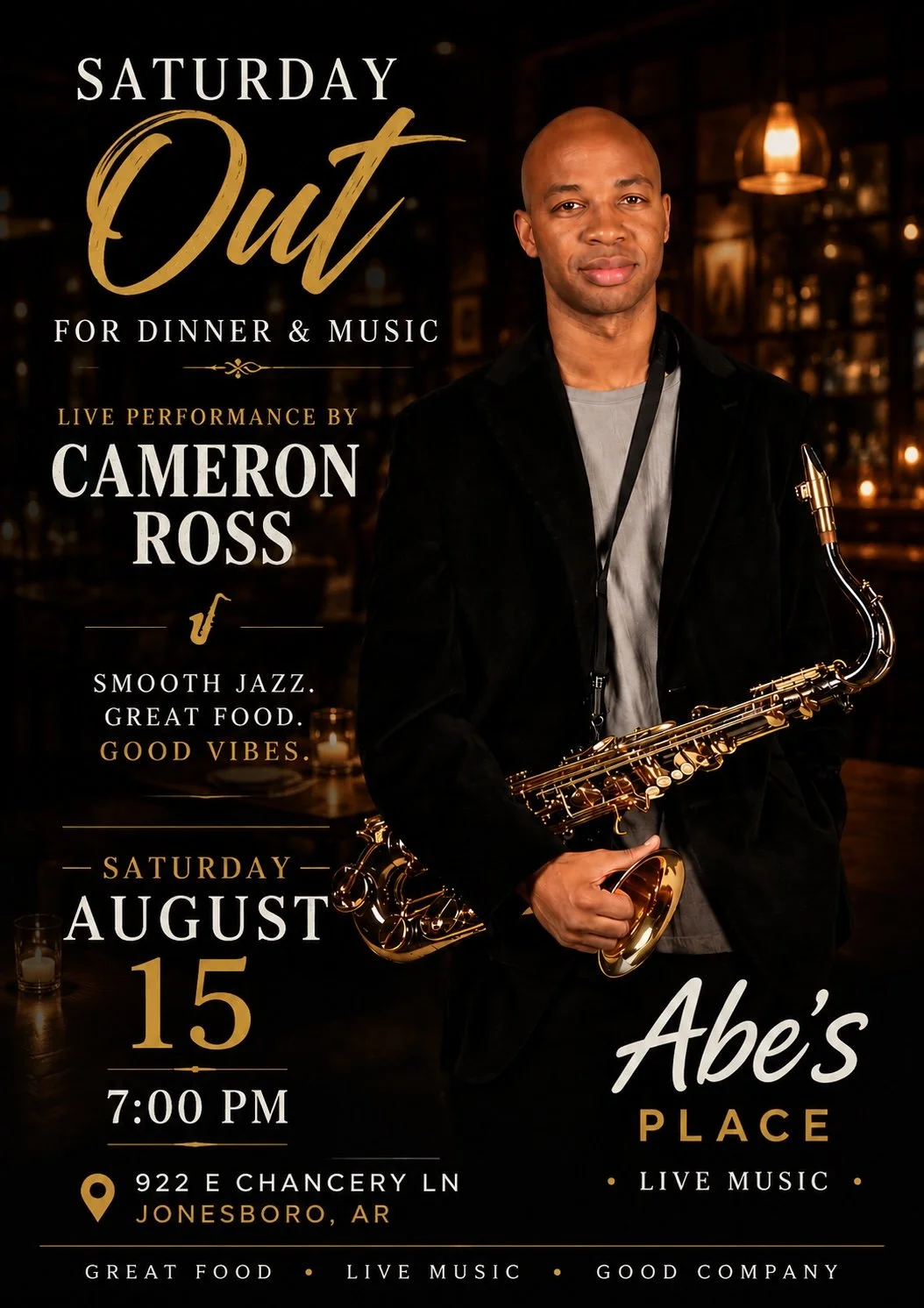 Cameron Ross- Saturday, August 15, 2026 @ 7pm