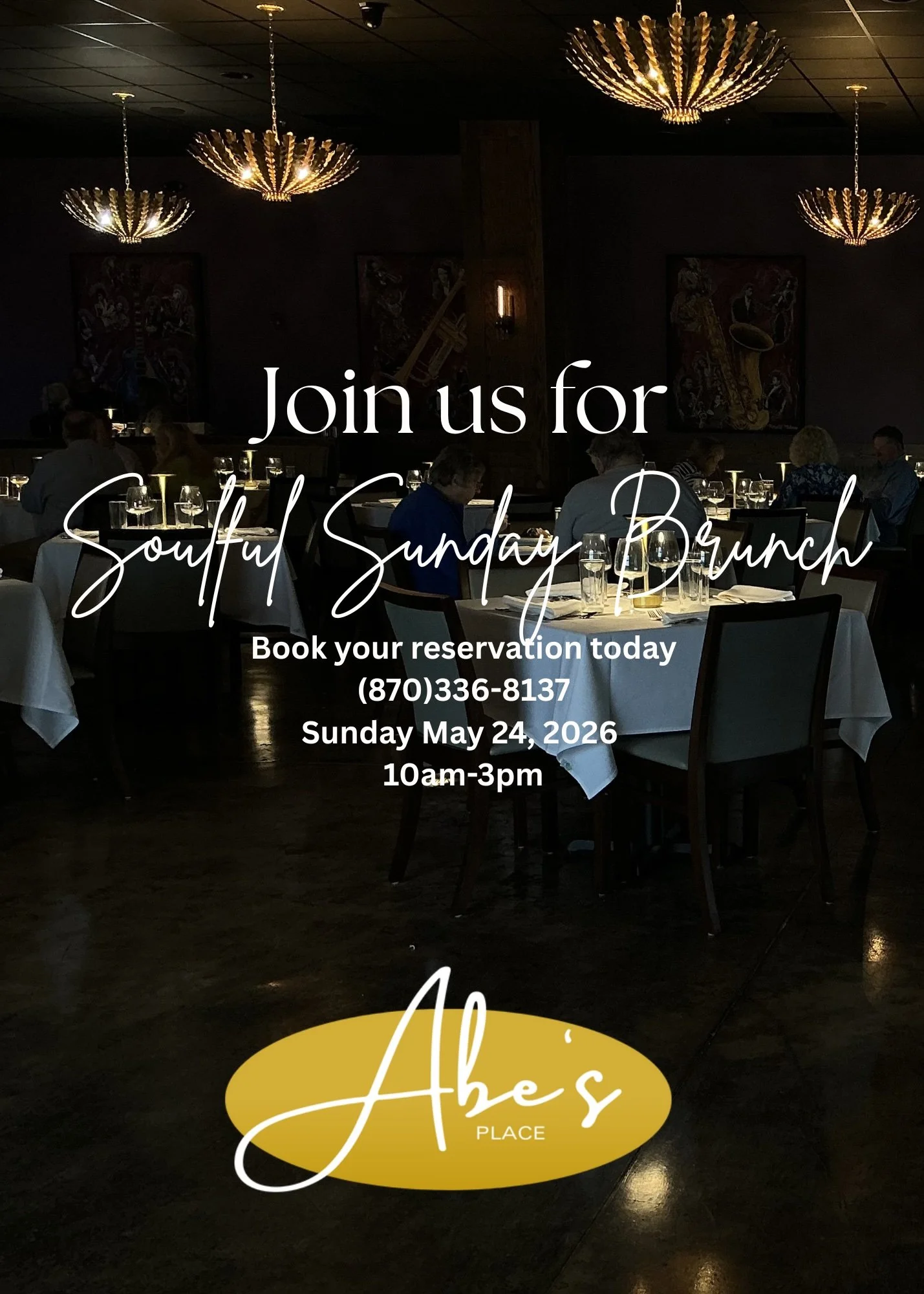 Abe's Place Soulful Sunday Brunch- 10am-3pm