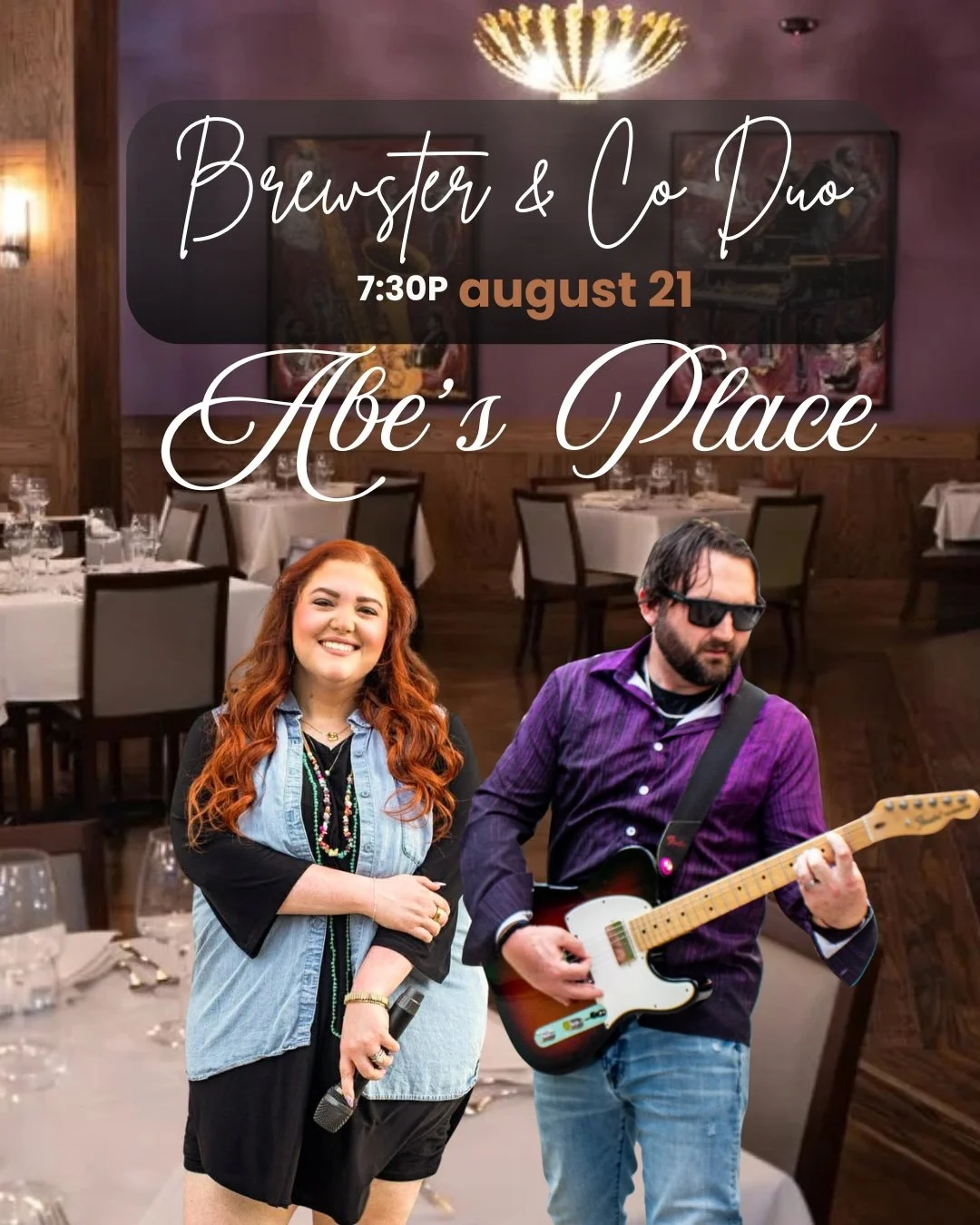 Brewster & Co Duo- August 21, 2026 @Abe's Place @7:30pm